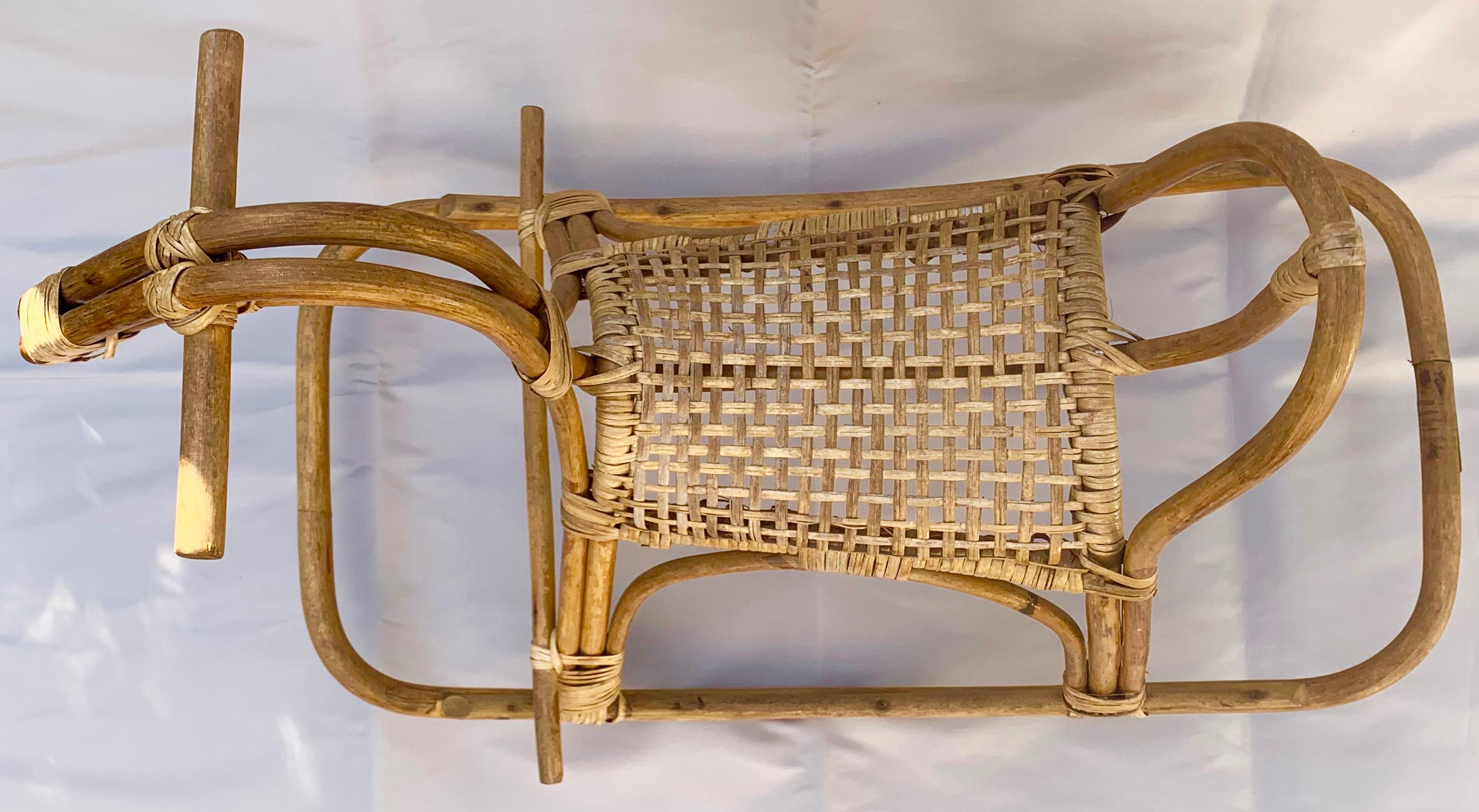 Hand-Woven Franco Albini Midcentury Rocking Horse Sculpture For Sale