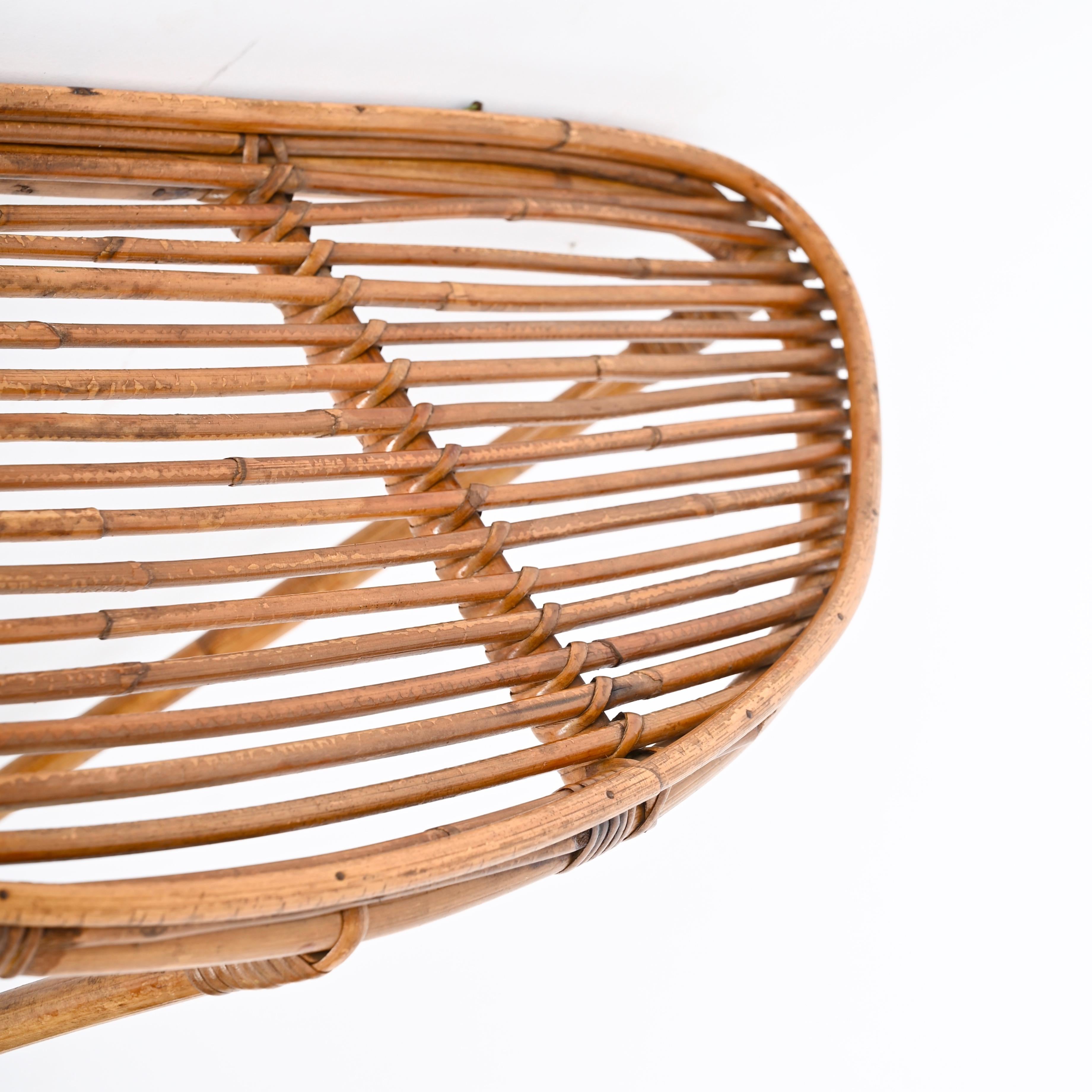 Franco Albini Midcentury Wall Shelf or Console in Rattan and Bamboo, Italy, 1960 8