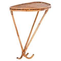 Franco Albini Midcentury Wall Shelf or Console in Rattan and Bamboo, Italy, 1960