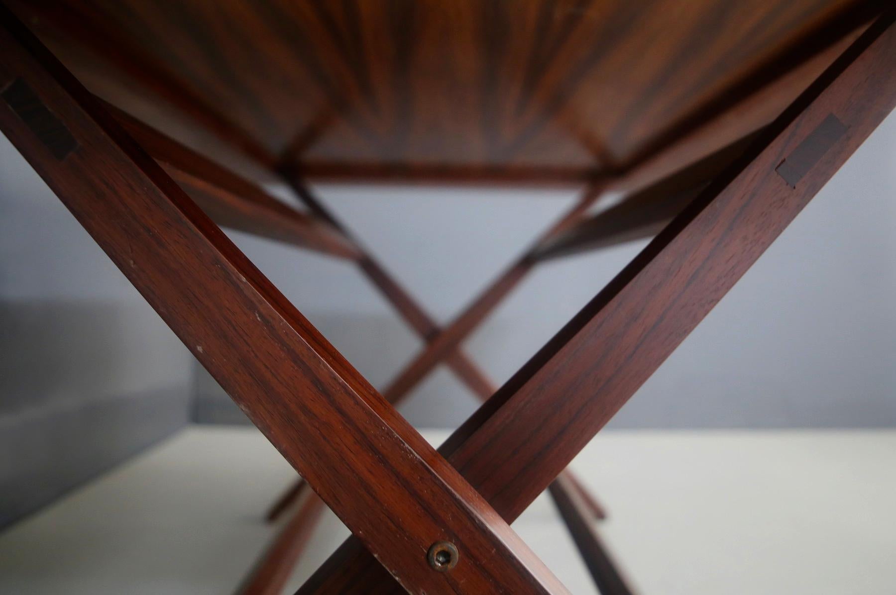 Franco Albini Midcentury Walnut Trestle Table Foldable from 1950s 3