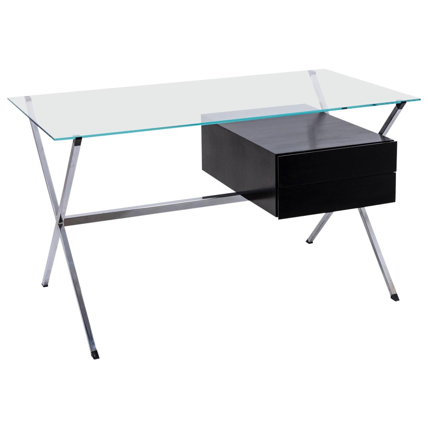 Franco Albini, Model 80 Desk in Chromed Steel and Glass, 1949