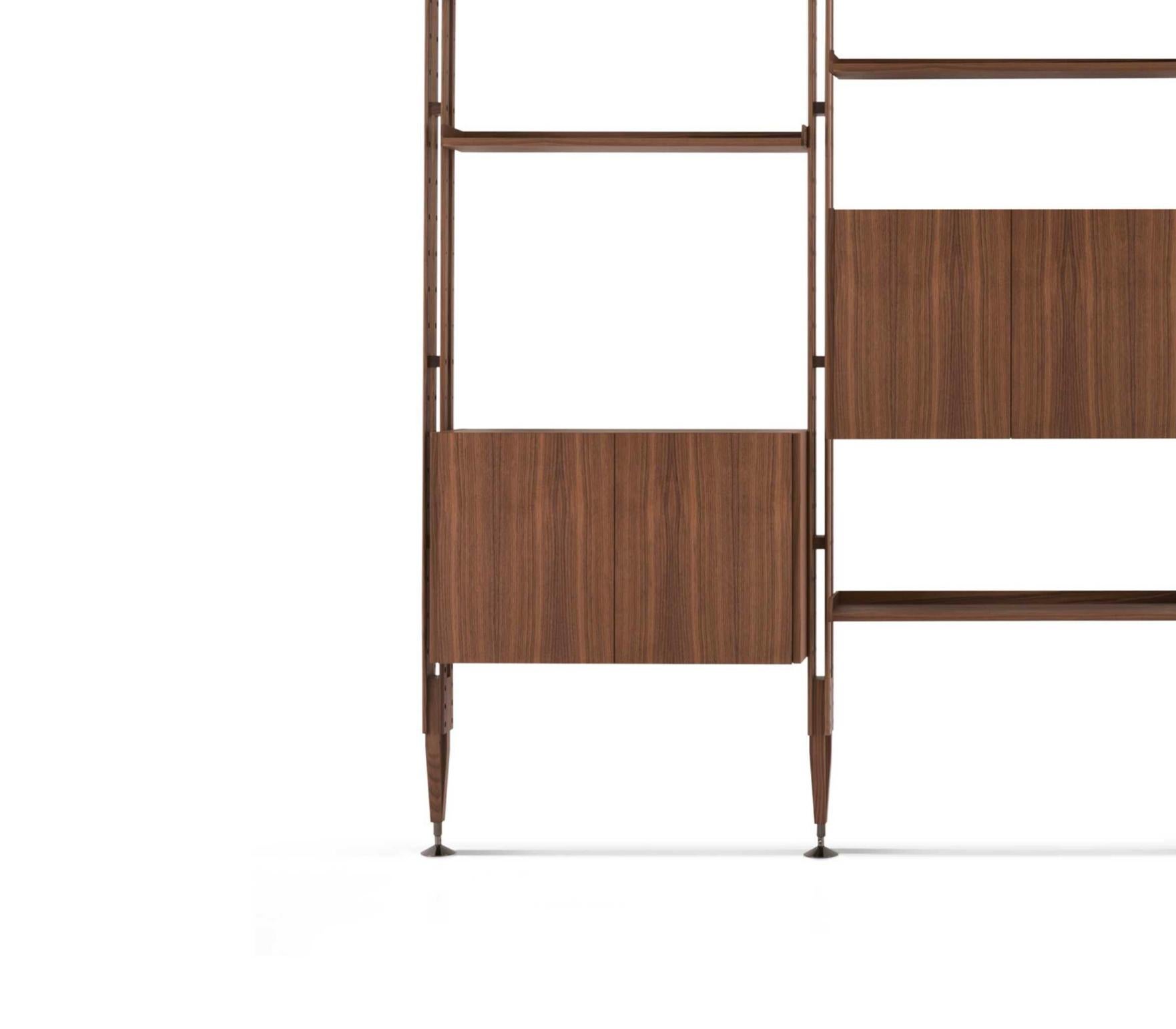Mid-Century moderno Franco Albini Libreria Modulare Infinito, Noce Americano  Per Cassina in vendita