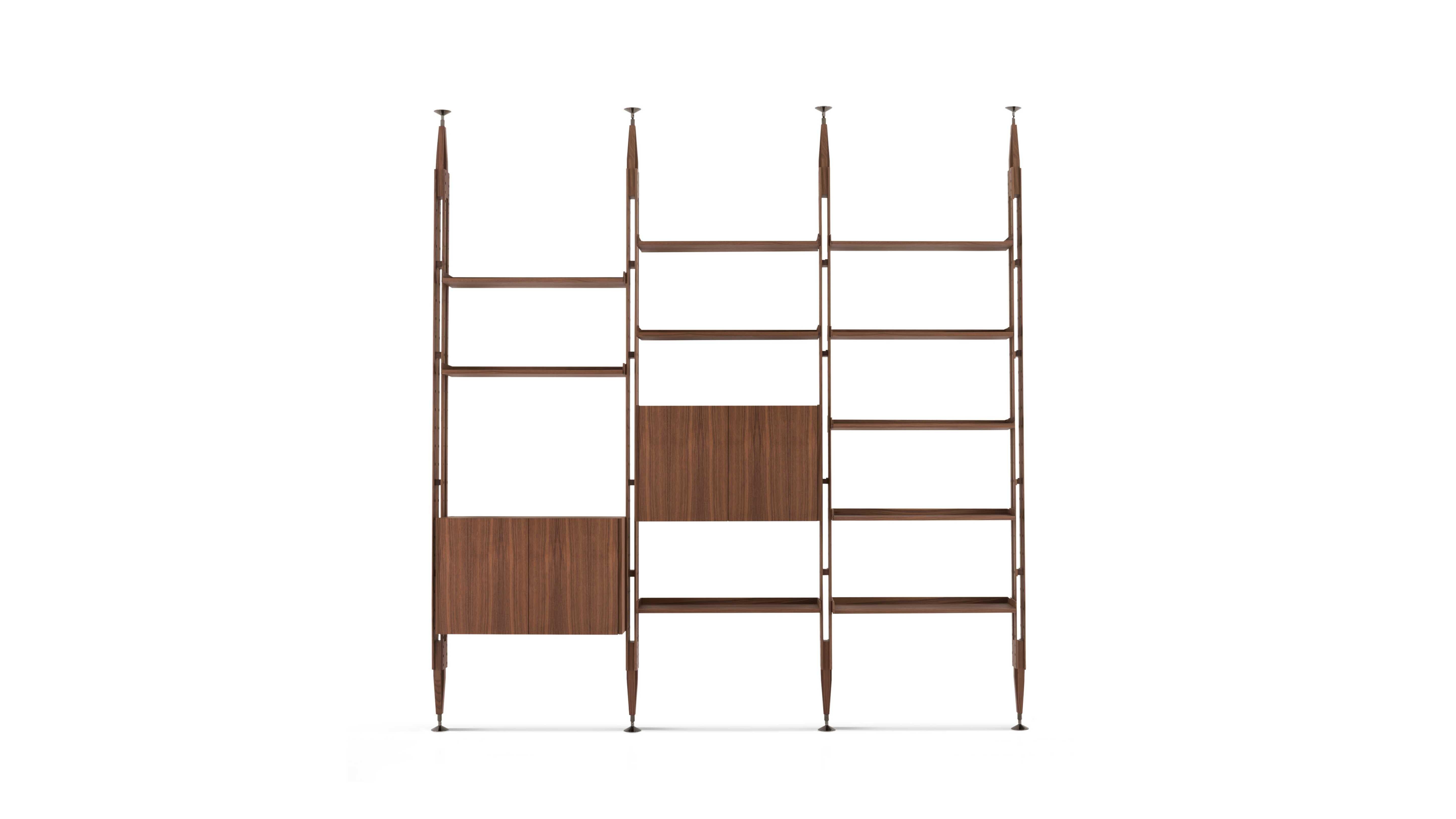 Italiano Franco Albini Libreria Modulare Infinito, Noce Americano  Per Cassina in vendita