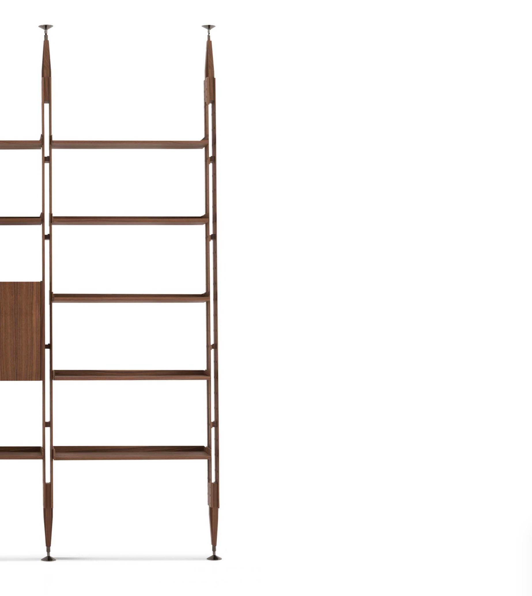 Legno Franco Albini Libreria Modulare Infinito, Noce Americano  Per Cassina in vendita
