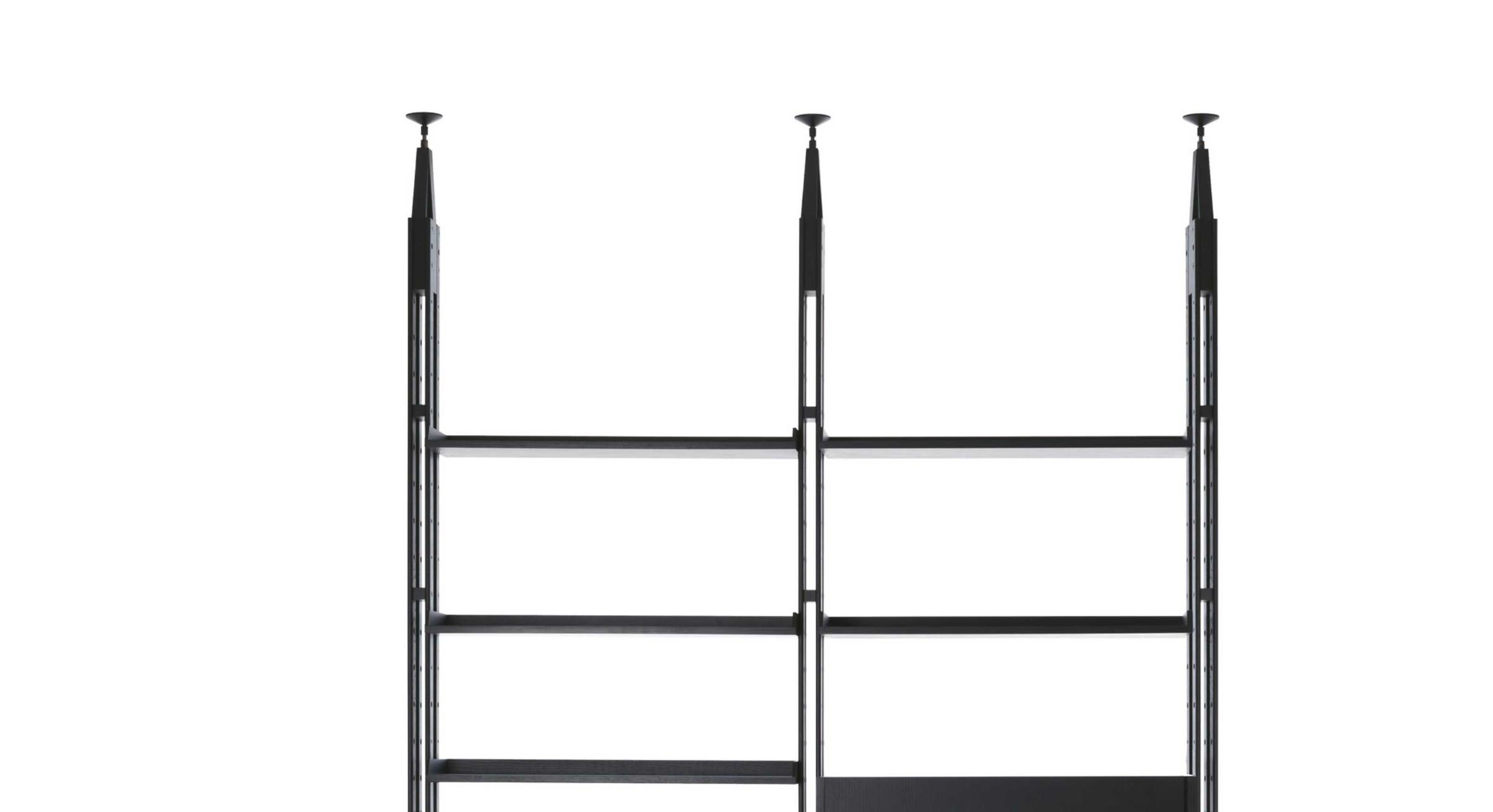 Libreria modulare Infinito di Franco Albini, legno tinto nero by Cassina

Disegnata tra il 1956 e il 1957 da Franco Albini e Franca Helg, Infinito è un'elegante libreria bifacciale versatile che può essere utilizzata come parete divisoria;