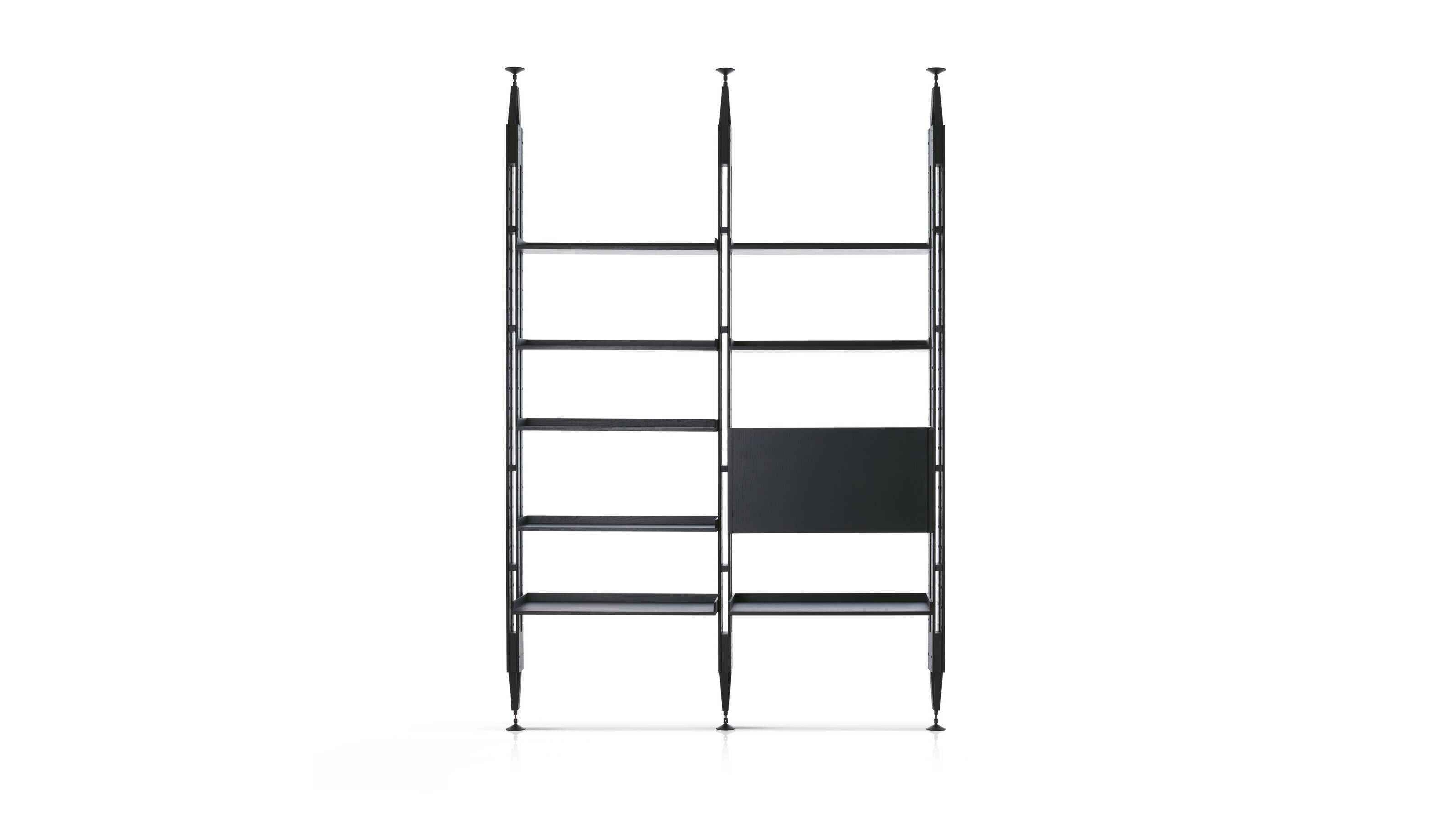 Italiano Libreria modulare Infinito di Franco Albini, legno tinto nero by Cassina in vendita