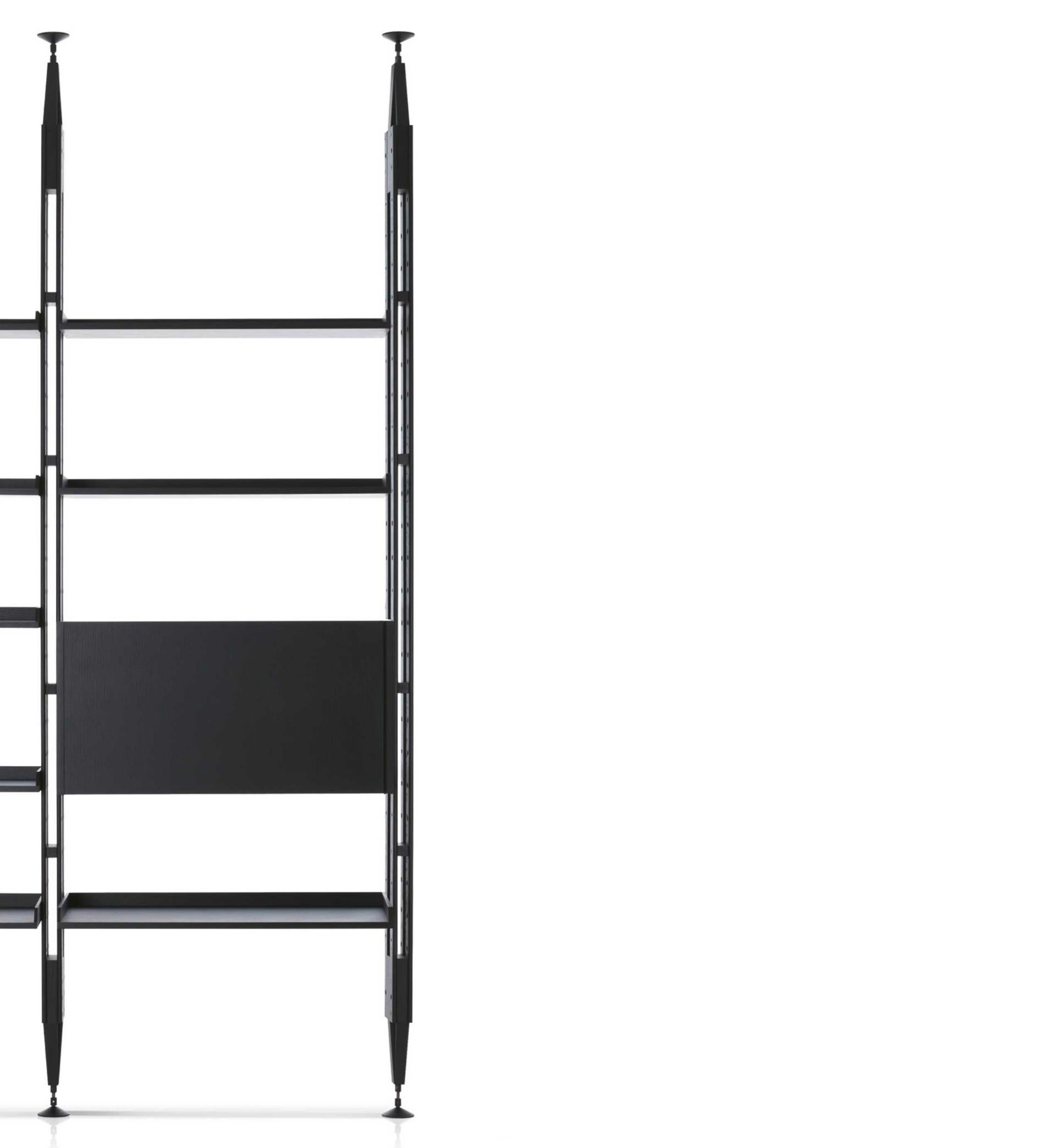 XXI secolo e contemporaneo Libreria modulare Infinito di Franco Albini, legno tinto nero by Cassina in vendita