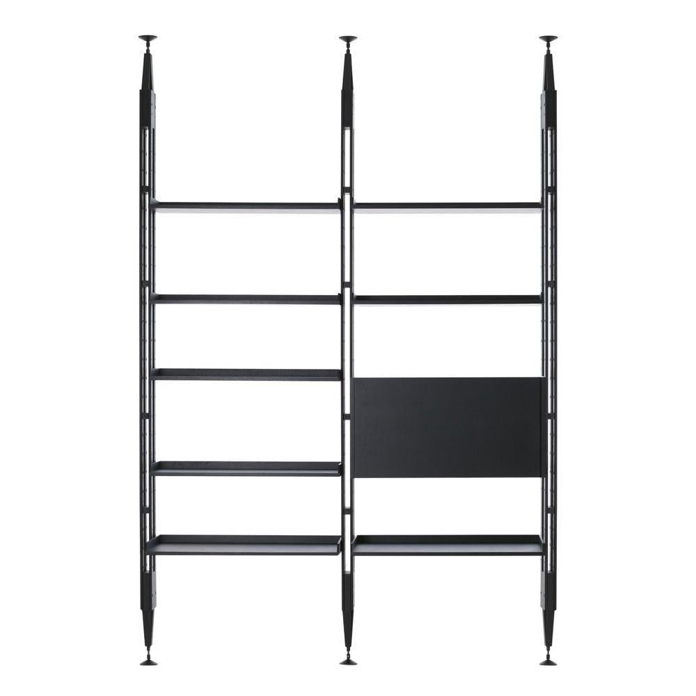 Franco Albini Modular Bookcase Infinito, Black Stain Wood by Cassina