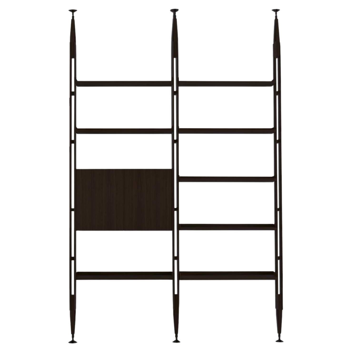 Franco Albini Librería modular Infinito, madera teñida de negro by Cassina