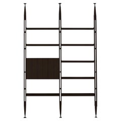 Bibliothèque modulaire Infinito de Franco Albini, en bois teinté noir par Cassina