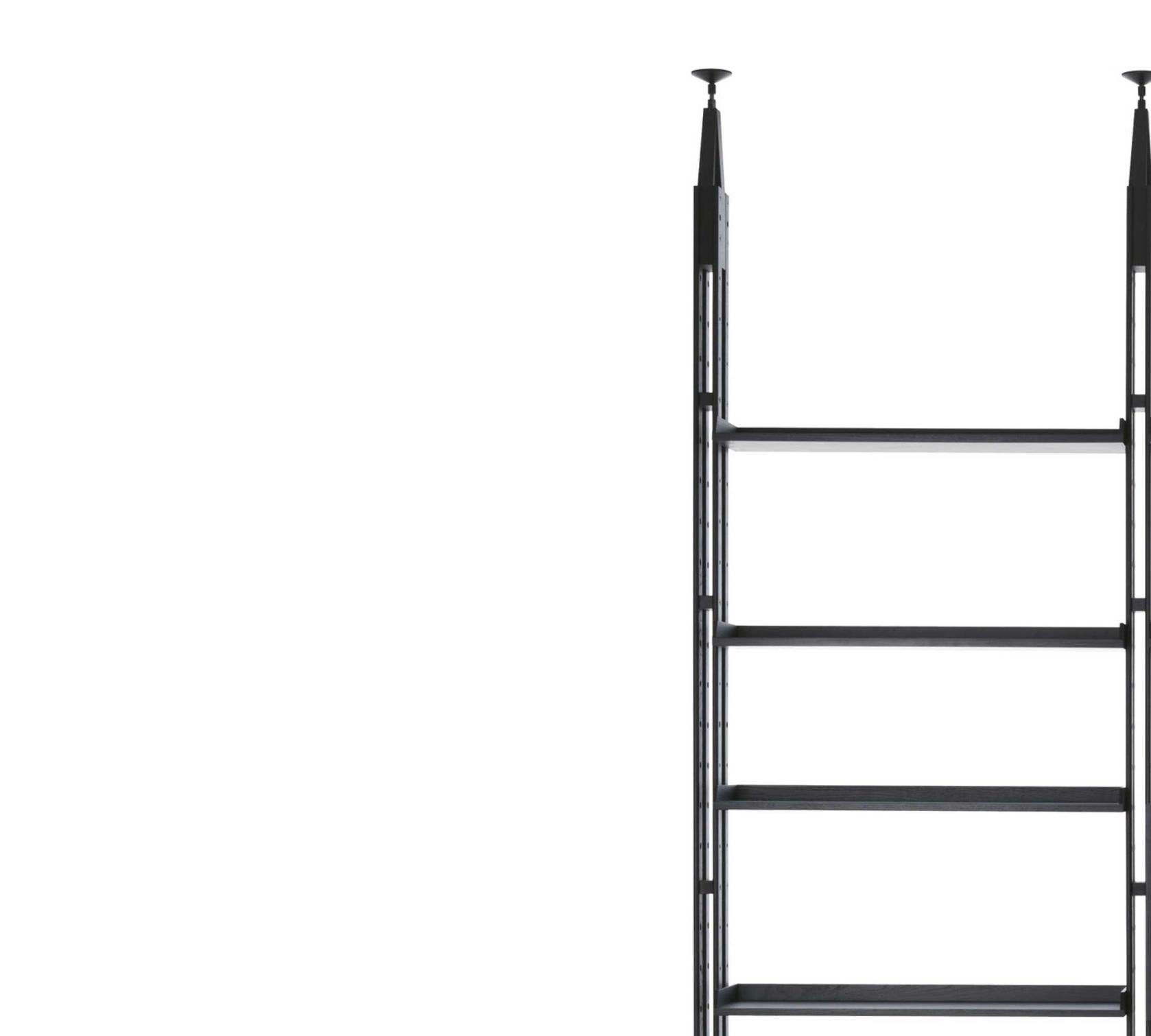Mid-Century Modern Franco Albini Modular Bookcase Infinito, Black Stained Ask For Cassina For Sale