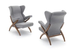 Franco Albini Pair of 'Fiorenza' Lounge Chairs for Arflex 1952