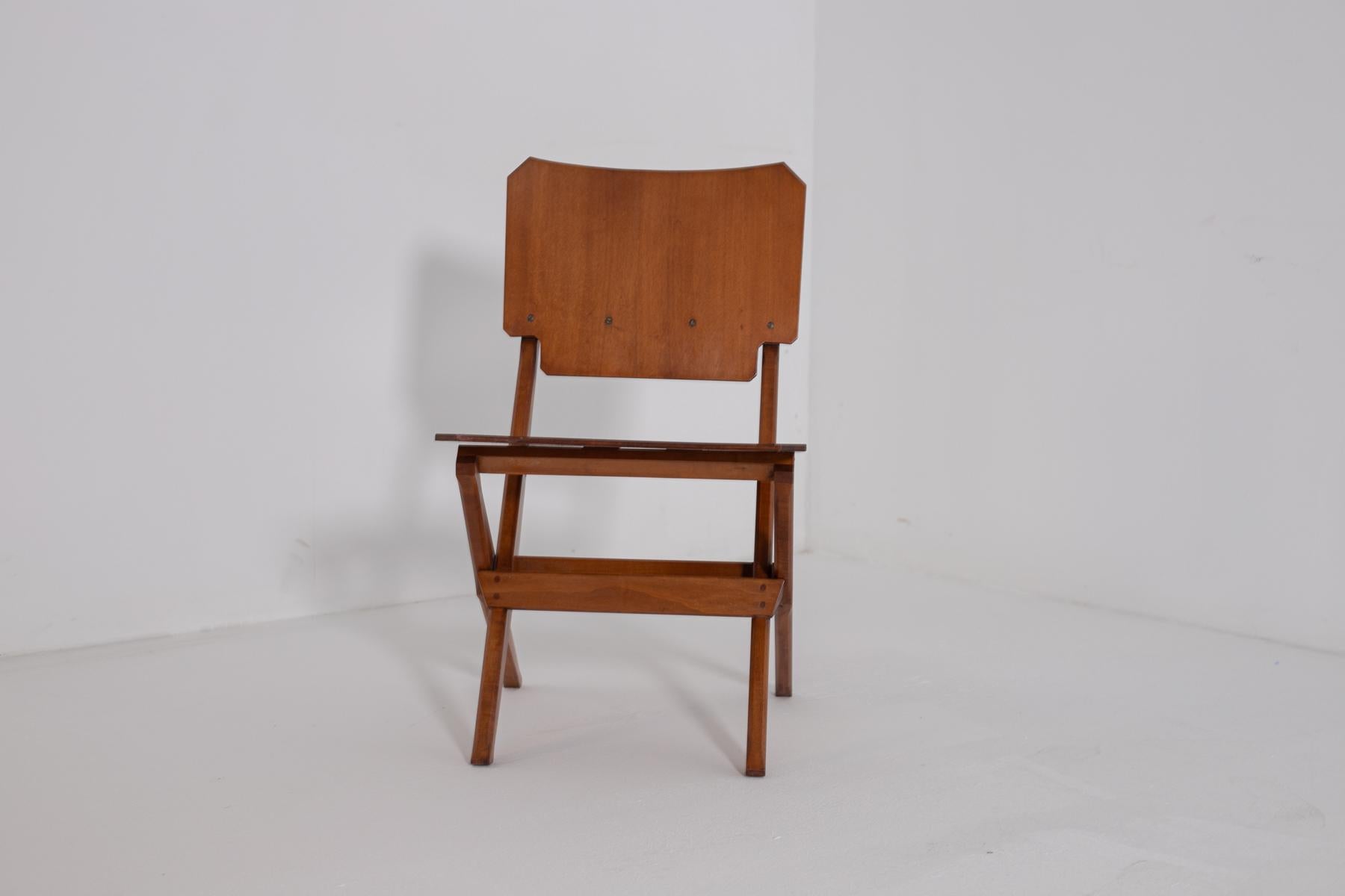 Franco Albini Pair of Vintage Wooden Chairs for Poggi In Good Condition In Milano, IT