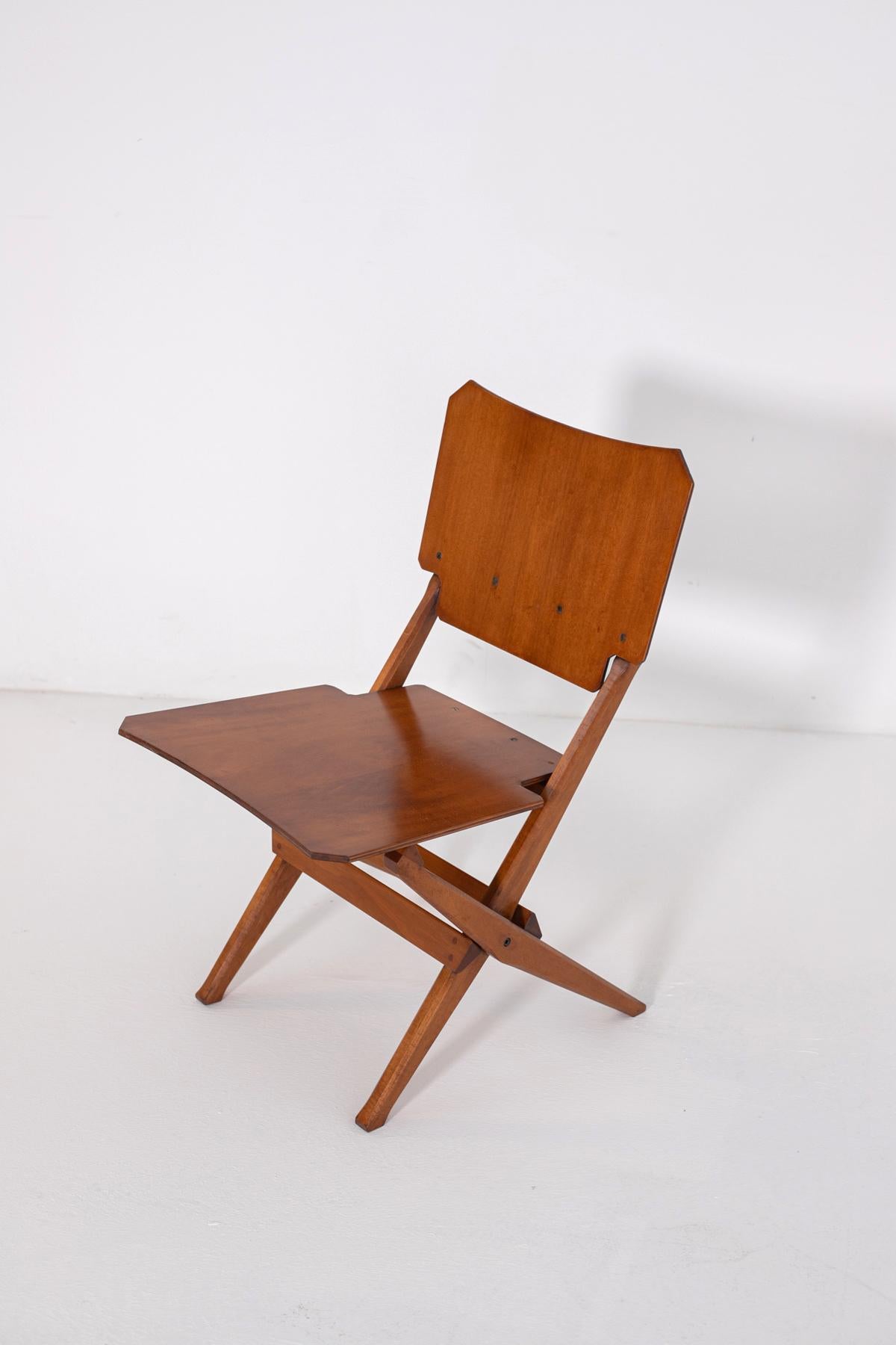 Mid-20th Century Franco Albini Pair of Vintage Wooden Chairs for Poggi