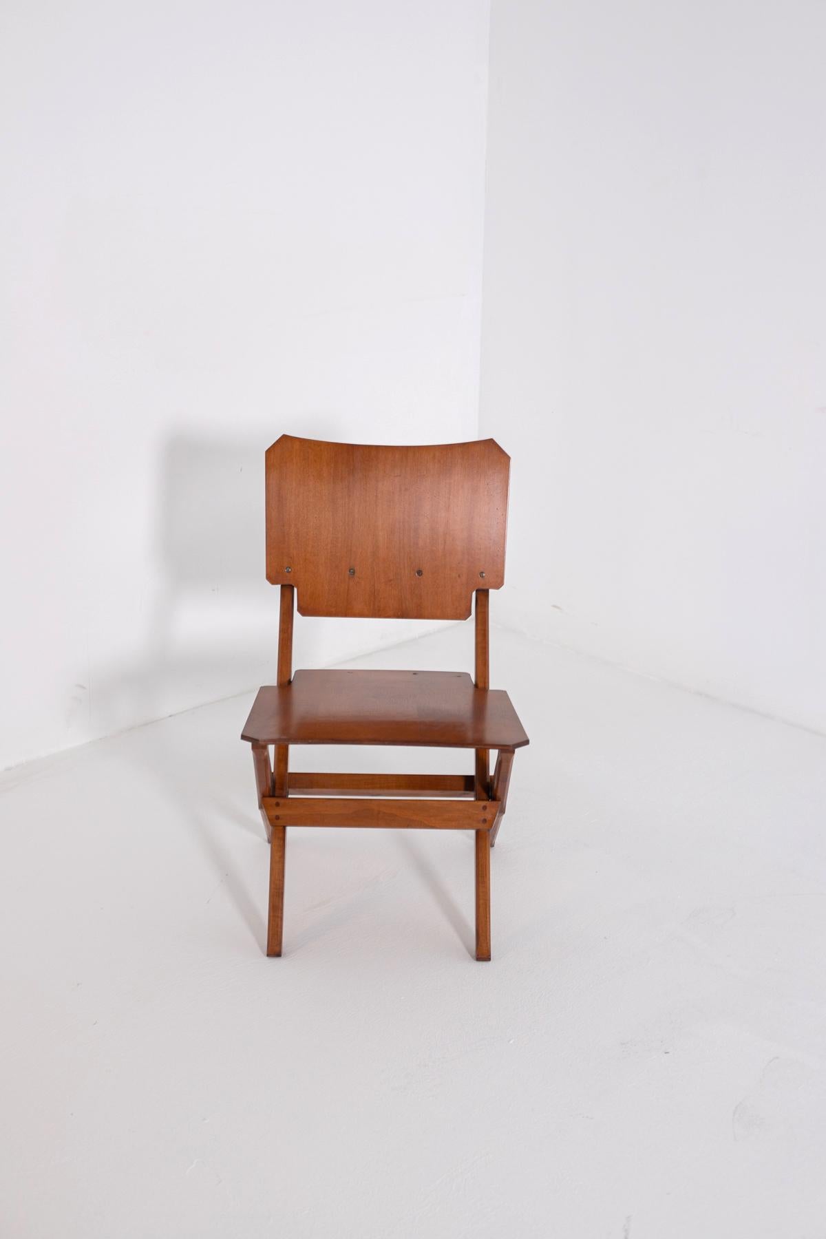 Franco Albini Pair of Vintage Wooden Chairs for Poggi 1