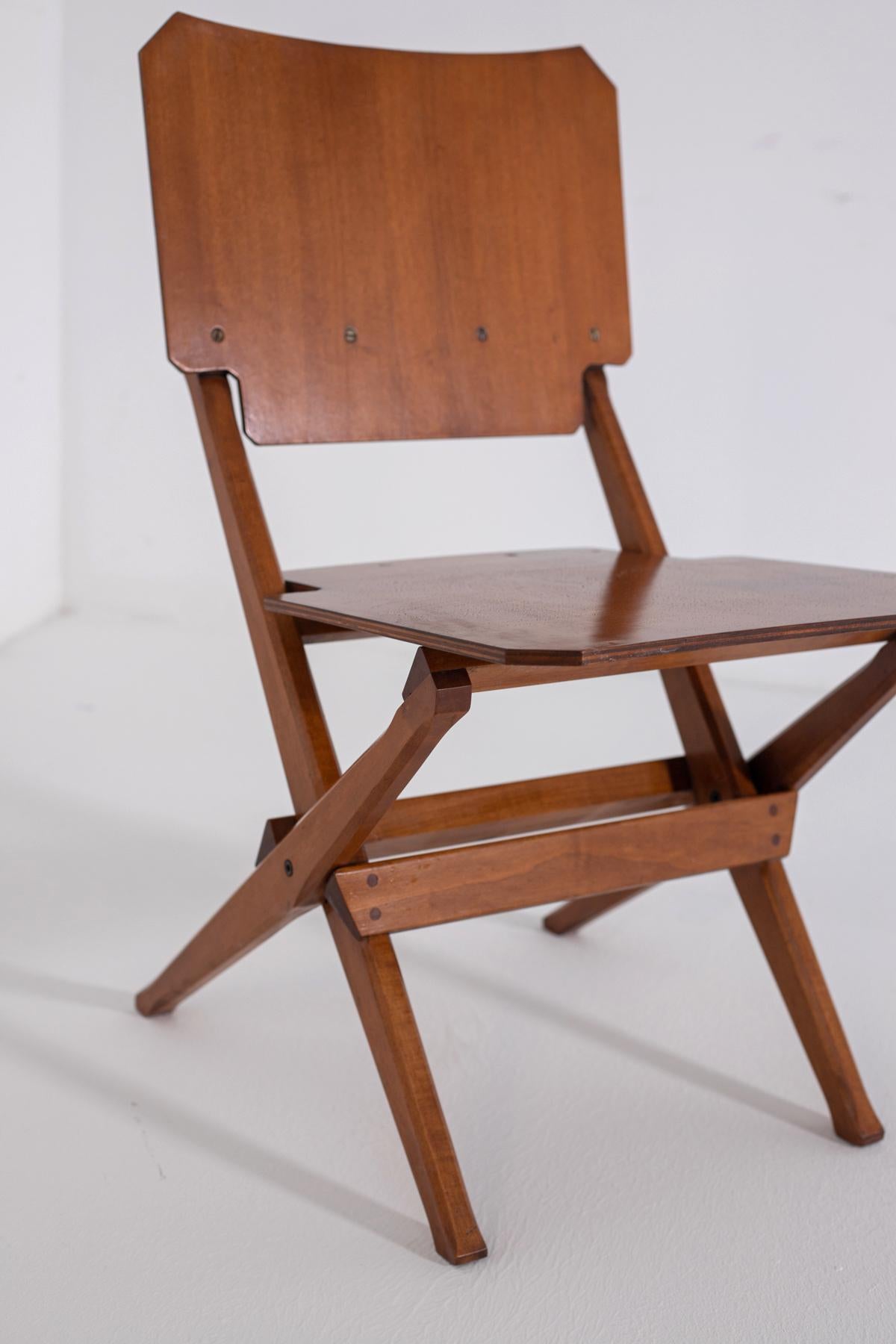 Franco Albini Pair of Vintage Wooden Chairs for Poggi 2