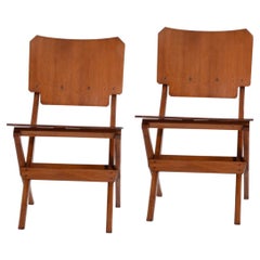 Franco Albini Pair of Vintage Wooden Chairs for Poggi