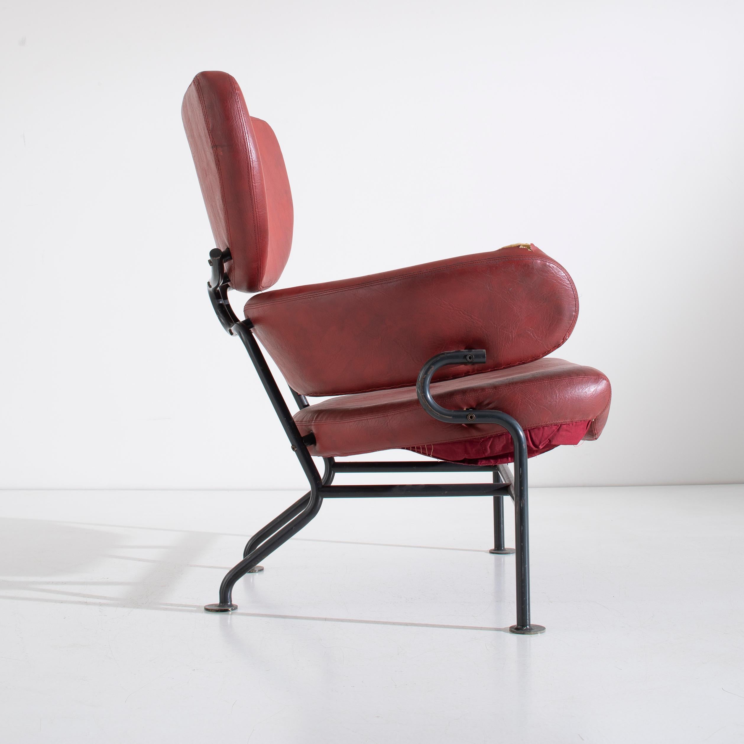 Mid-Century Modern Franco Albini Armchair PL19 Tre Pezzi for Poggi Pavia Italy Circa 1959