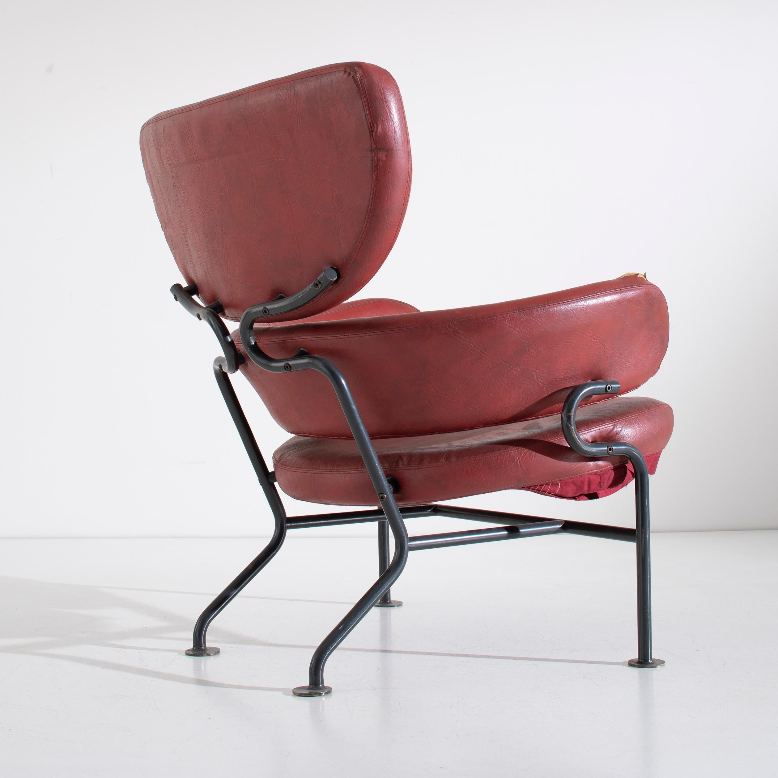 Italian Franco Albini Armchair PL19 Tre Pezzi for Poggi Pavia Italy Circa 1959