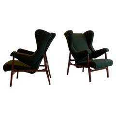 Franco Albini rare pair of "Fiorenza" lounge chairs for Arflex, Italy, 1953