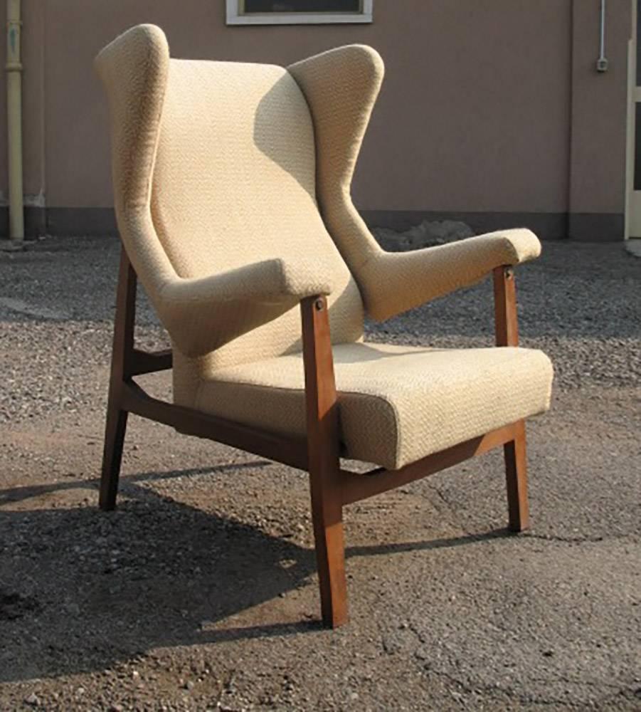 Franco Albini Rare Fiorenza Lounge Chair, Arflex, Milano, 1956 1