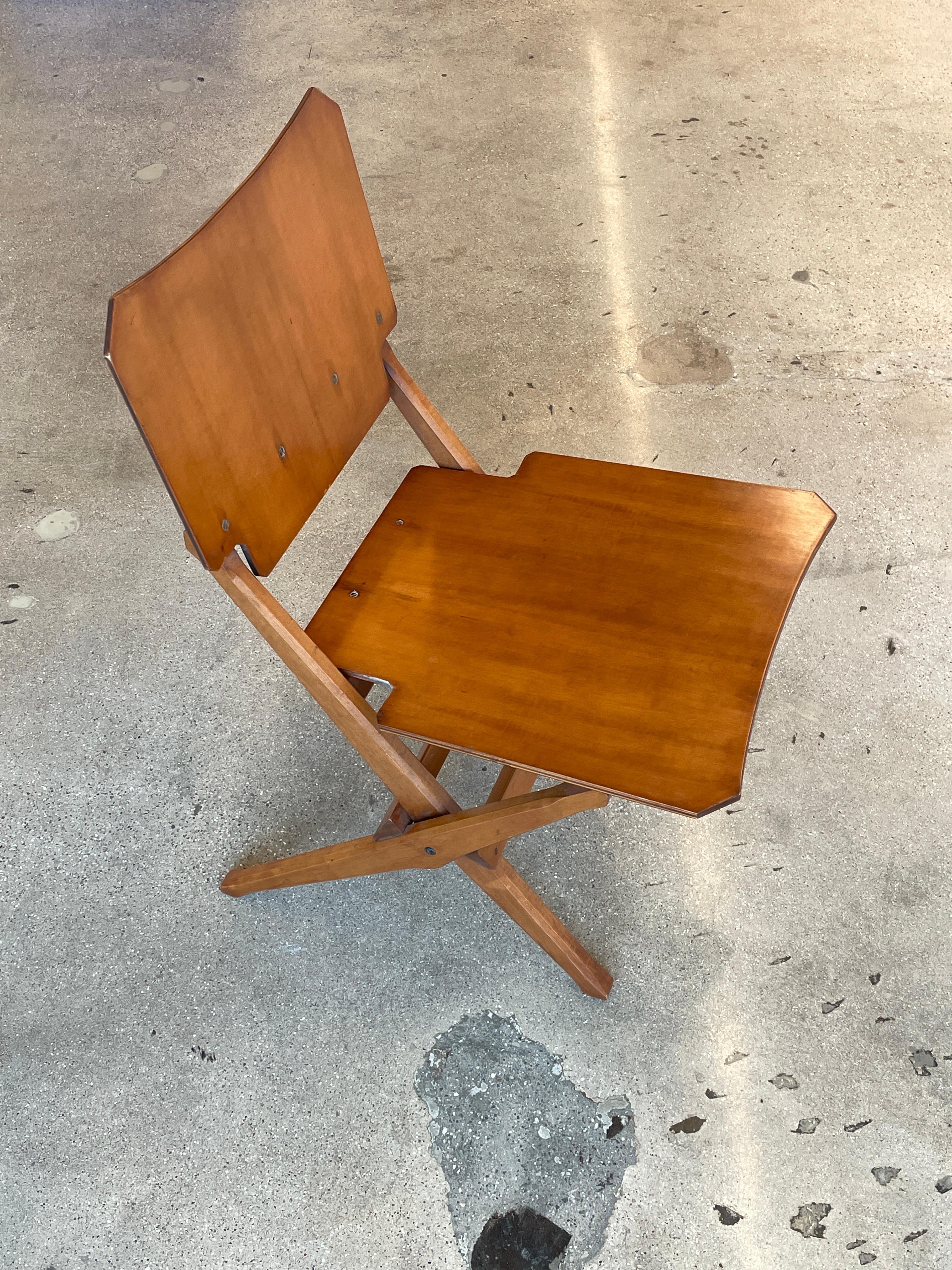 Mid-Century Modern Franco Albini rare folding chair for Poggi, Italy, 1952