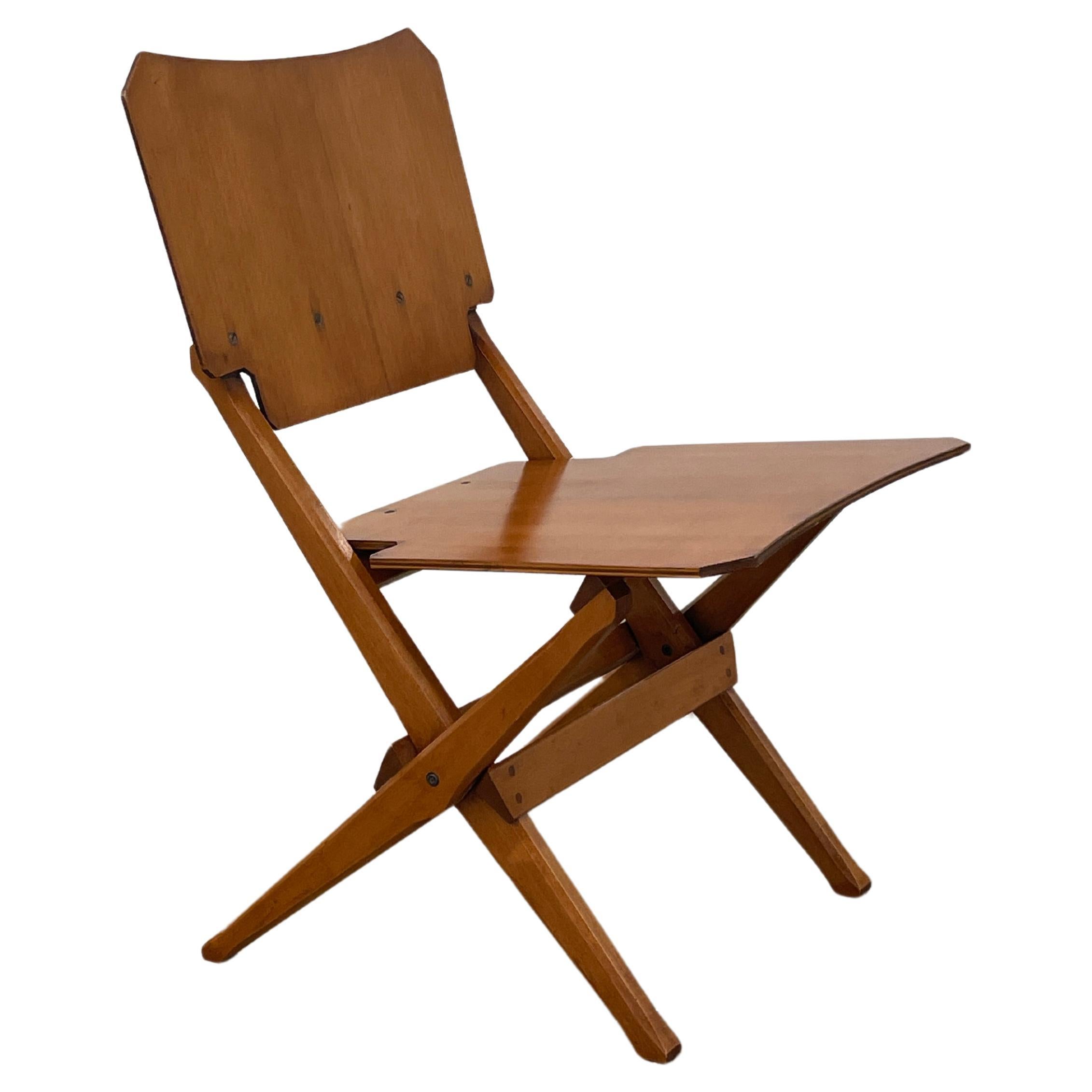 Franco Albini rare folding chair for Poggi, Italy, 1952 For Sale