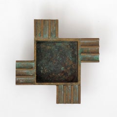 Plat en laiton rare de Franco Albini pour Vanzetti Milano, Italie 1931/33