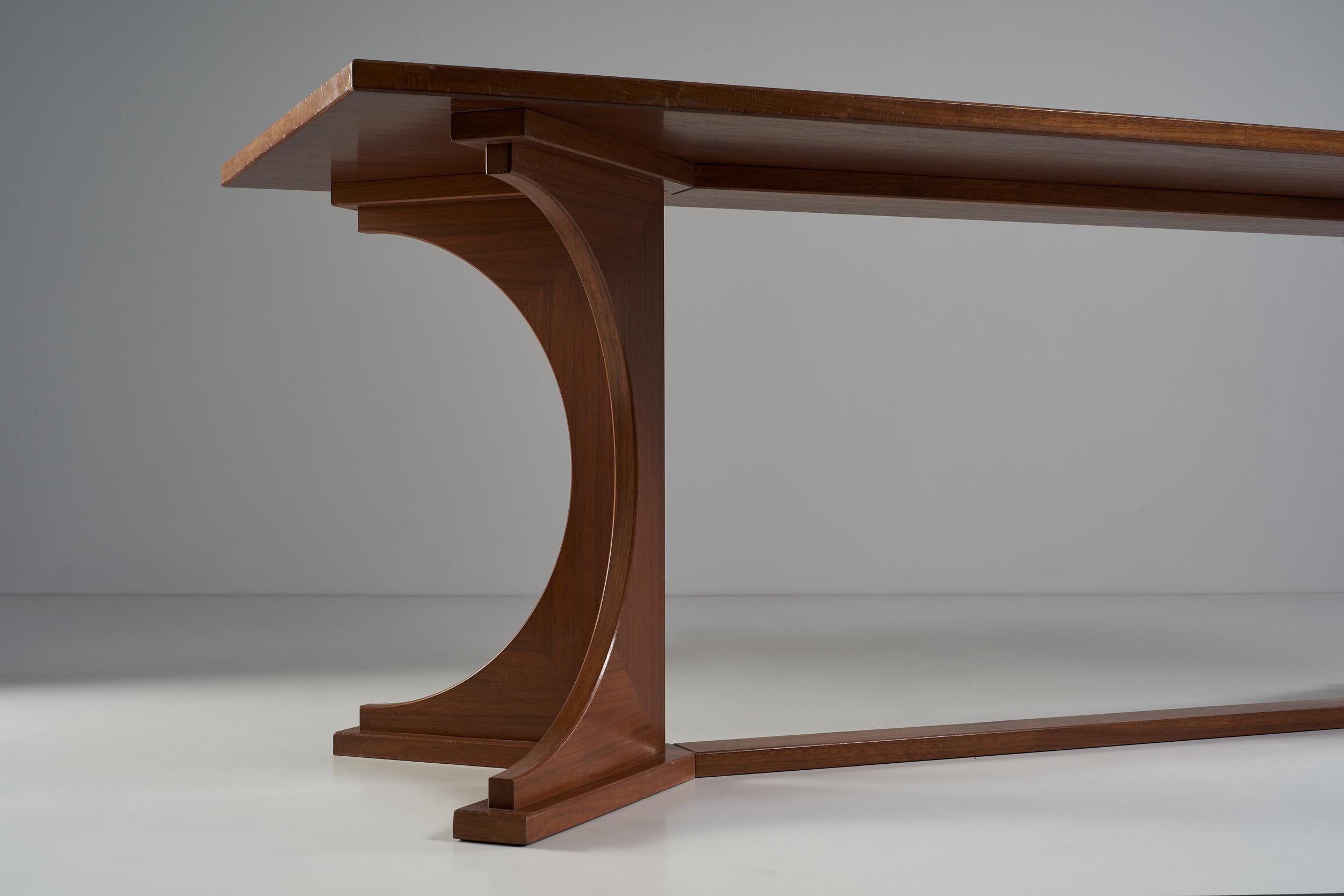 Franco Albini Rare Wood Table Italian Design, circa 1950 In Good Condition In Milan, IT
