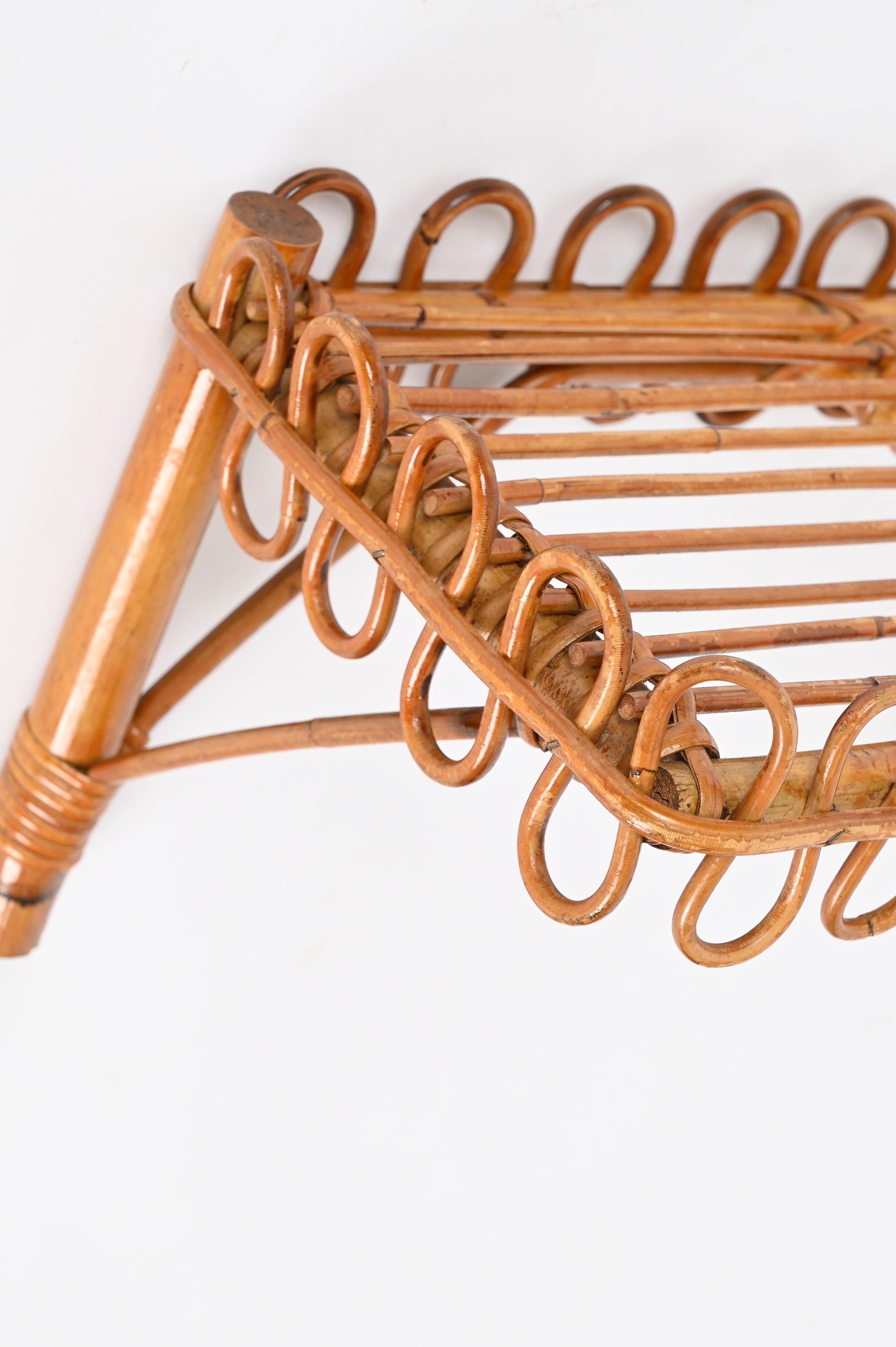 Franco Albini Scaffale da parete in rattan e bambù, Italia 1960s in vendita 2