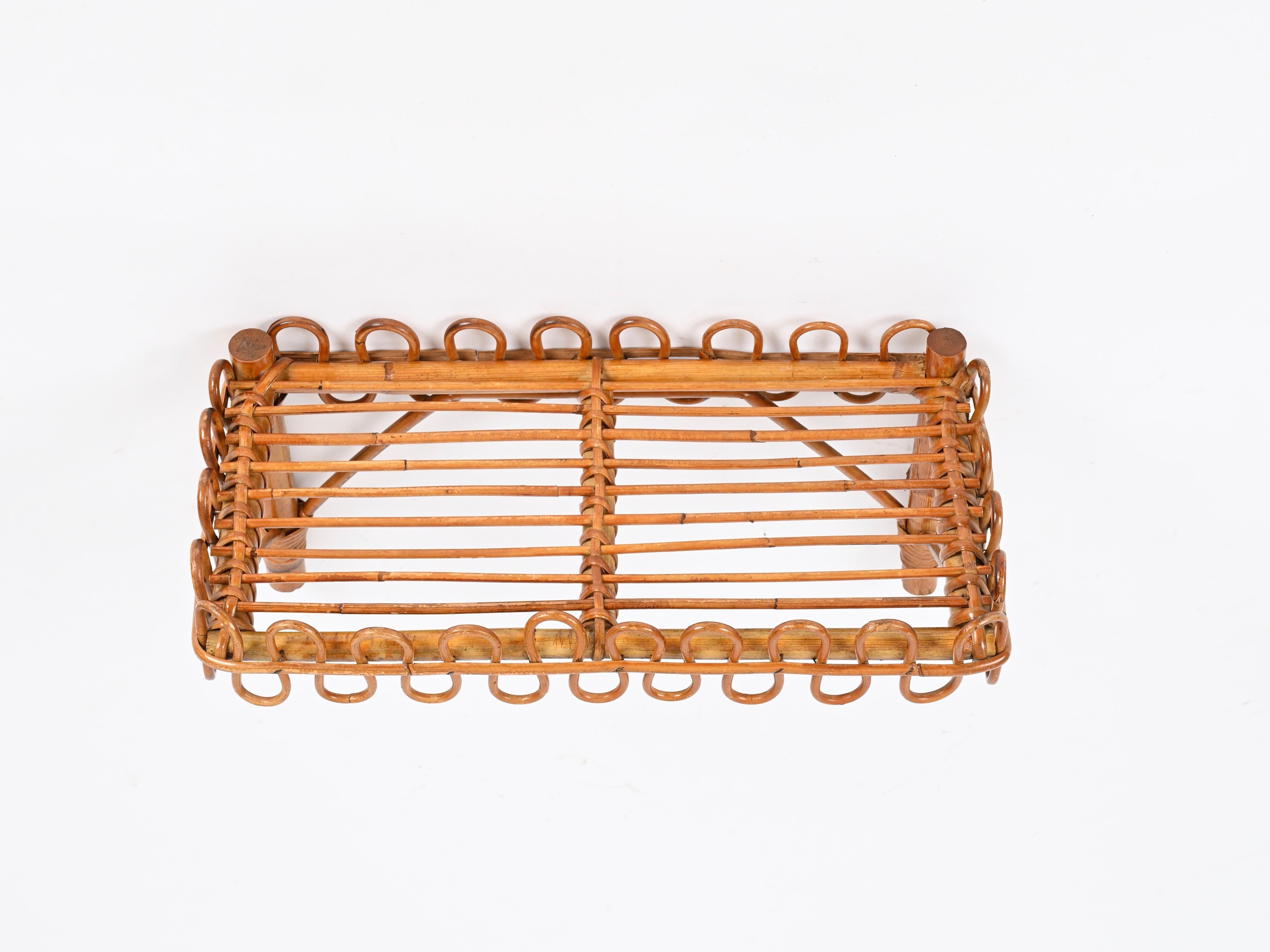 Franco Albini Scaffale da parete in rattan e bambù, Italia 1960s in vendita 4