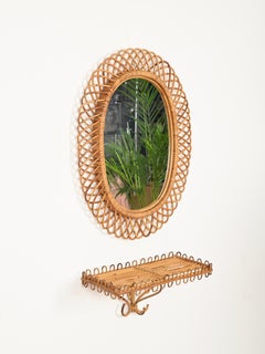 Scaffale da parete in rattan e bambù Franco Albini, Italia, anni '60