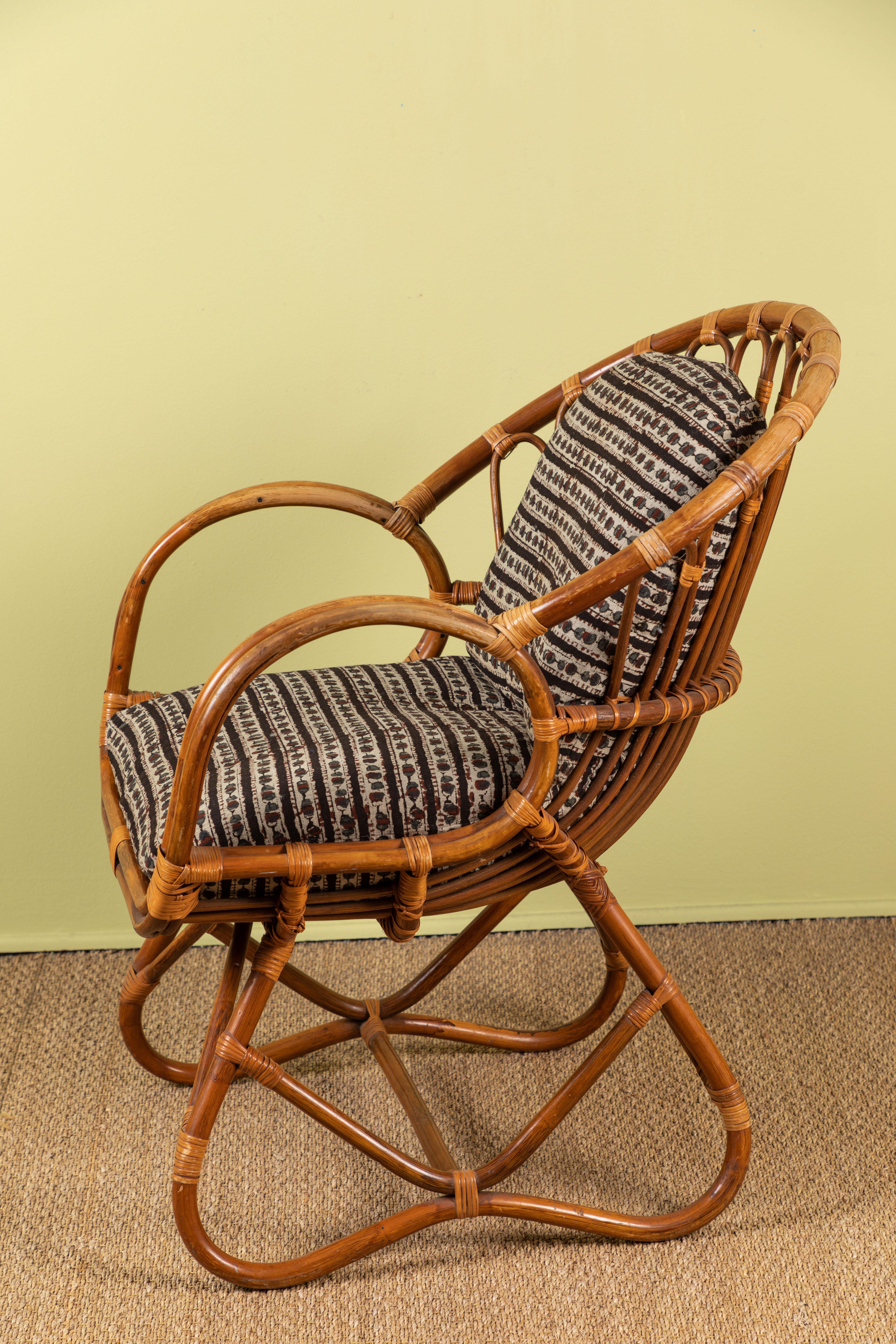 Mid-Century Modern Franco Albini Rattan Chair For Sale