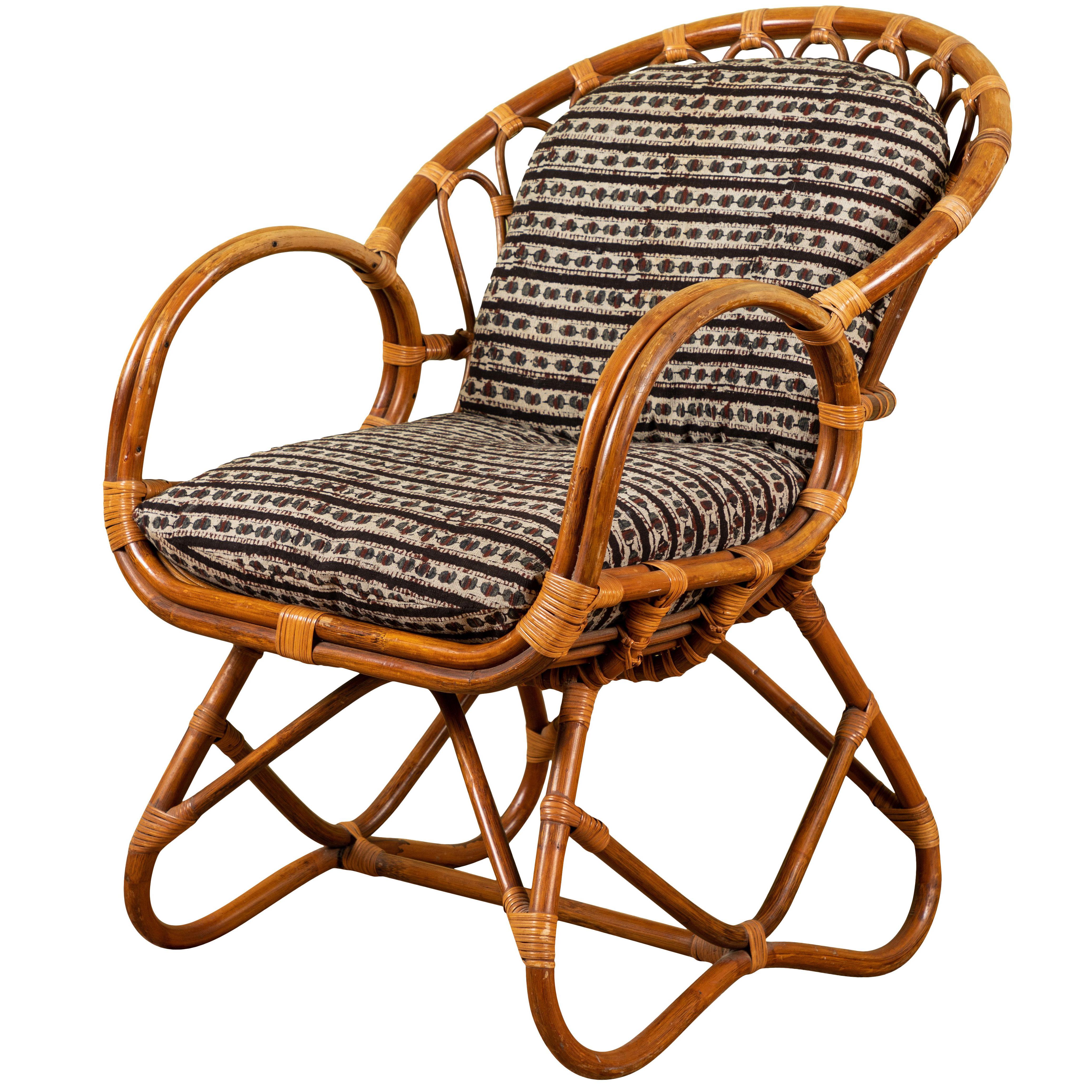 Franco Albini Rattan Chair For Sale