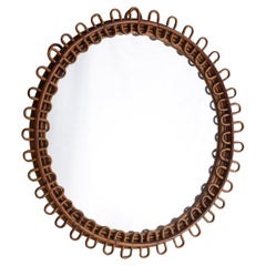 Franco Albini Rattan Mid Century Italian Mirror