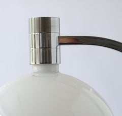 Franco Albini Single Chrome and Opaline Glass Wall Lamp for Sirrah, Italy, 1968