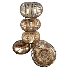 Franco Albini Split Reed ottoman or pouf collection (6) Classic Mid Century
