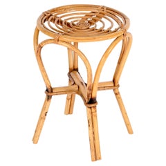 Franco Albini Hocker oder Beistelltisch aus Rattan und Bambus, Italien 1960er Jahre