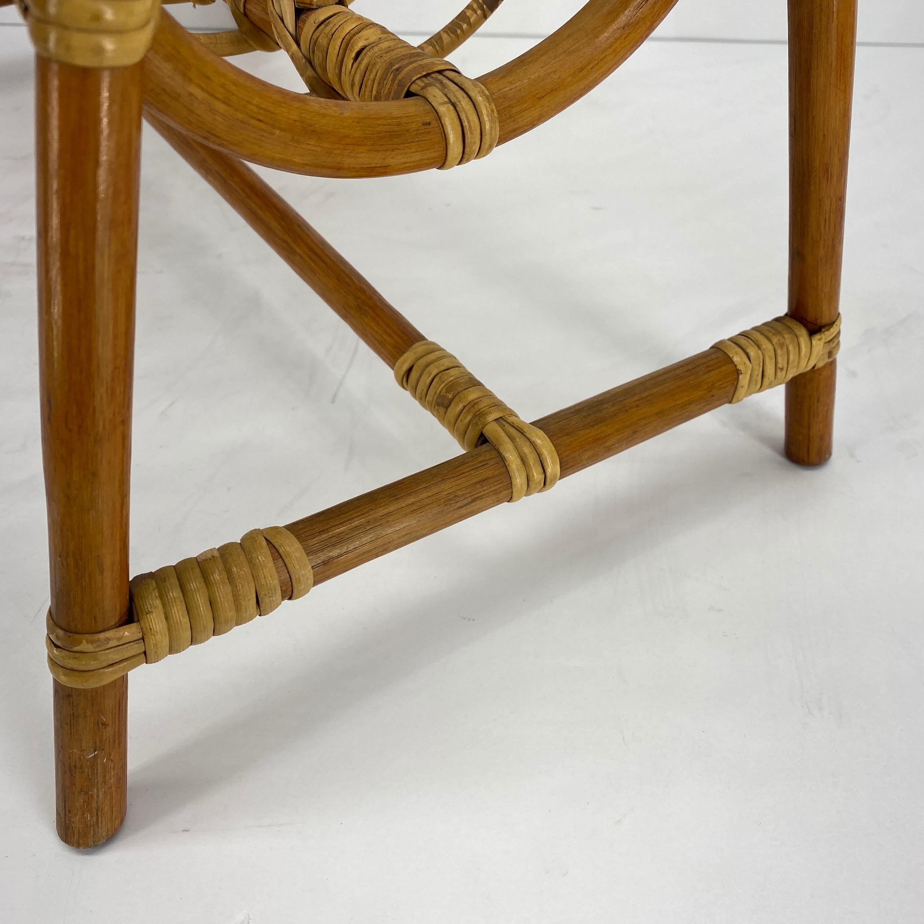 Franco Albini Style Bamboo and Rattan Magazine Rack Mid-Century Modern 2