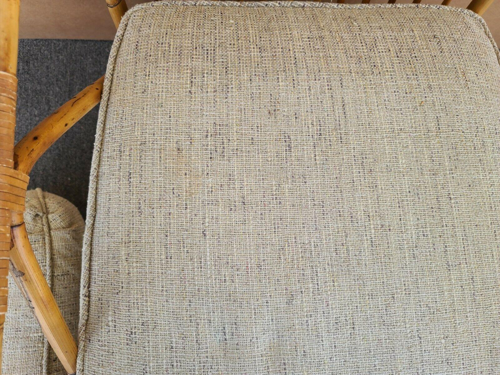 Franco Albini Style Bamboo Bentwood Rattan Lounge Chair 3