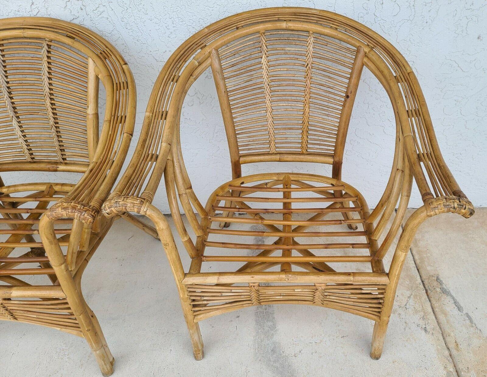 Franco Albini Style Bamboo Rattan Bentwood Armchairs For Sale 2