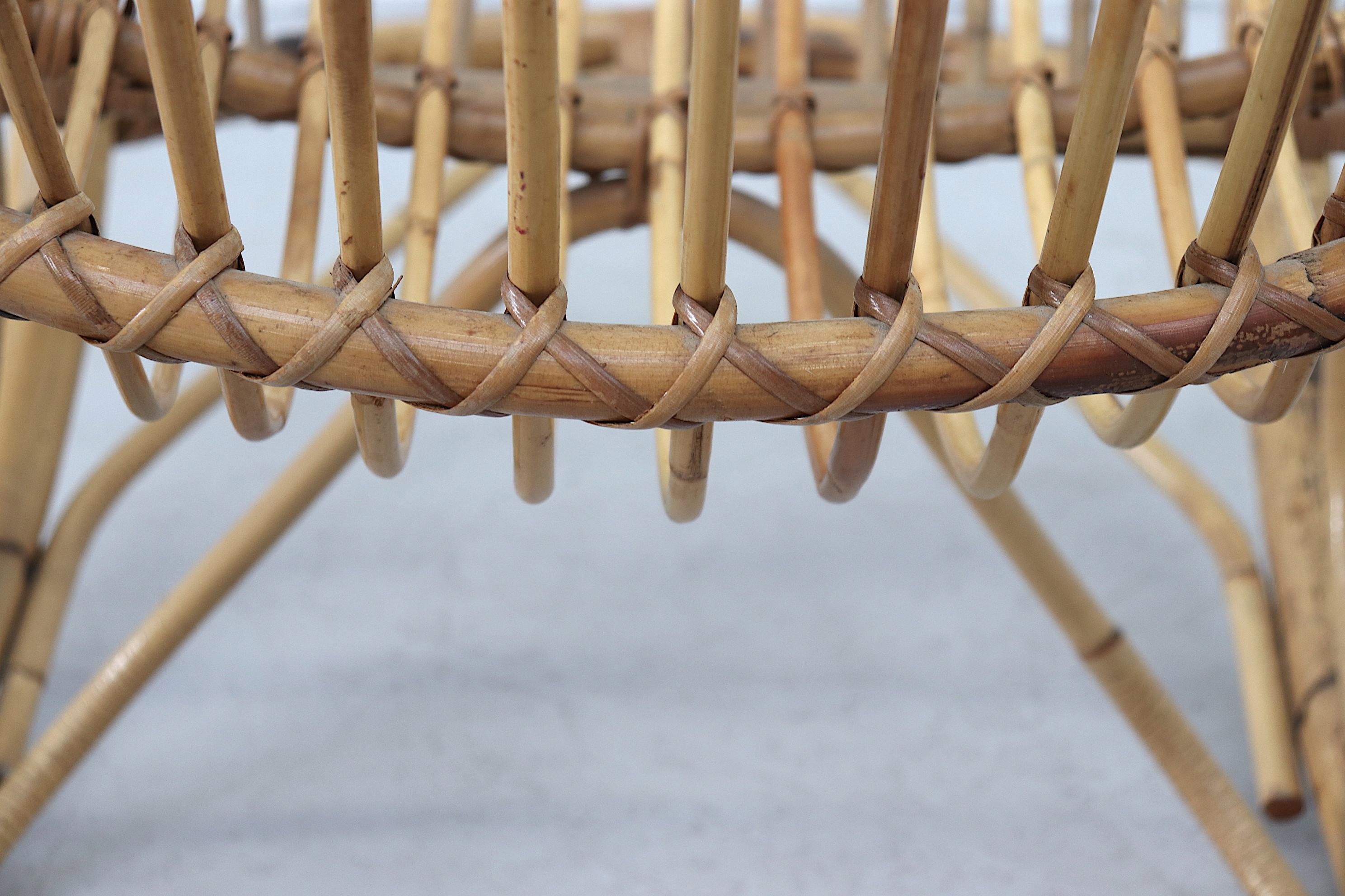 Franco Albini Style Bamboo Rocking Chair 4