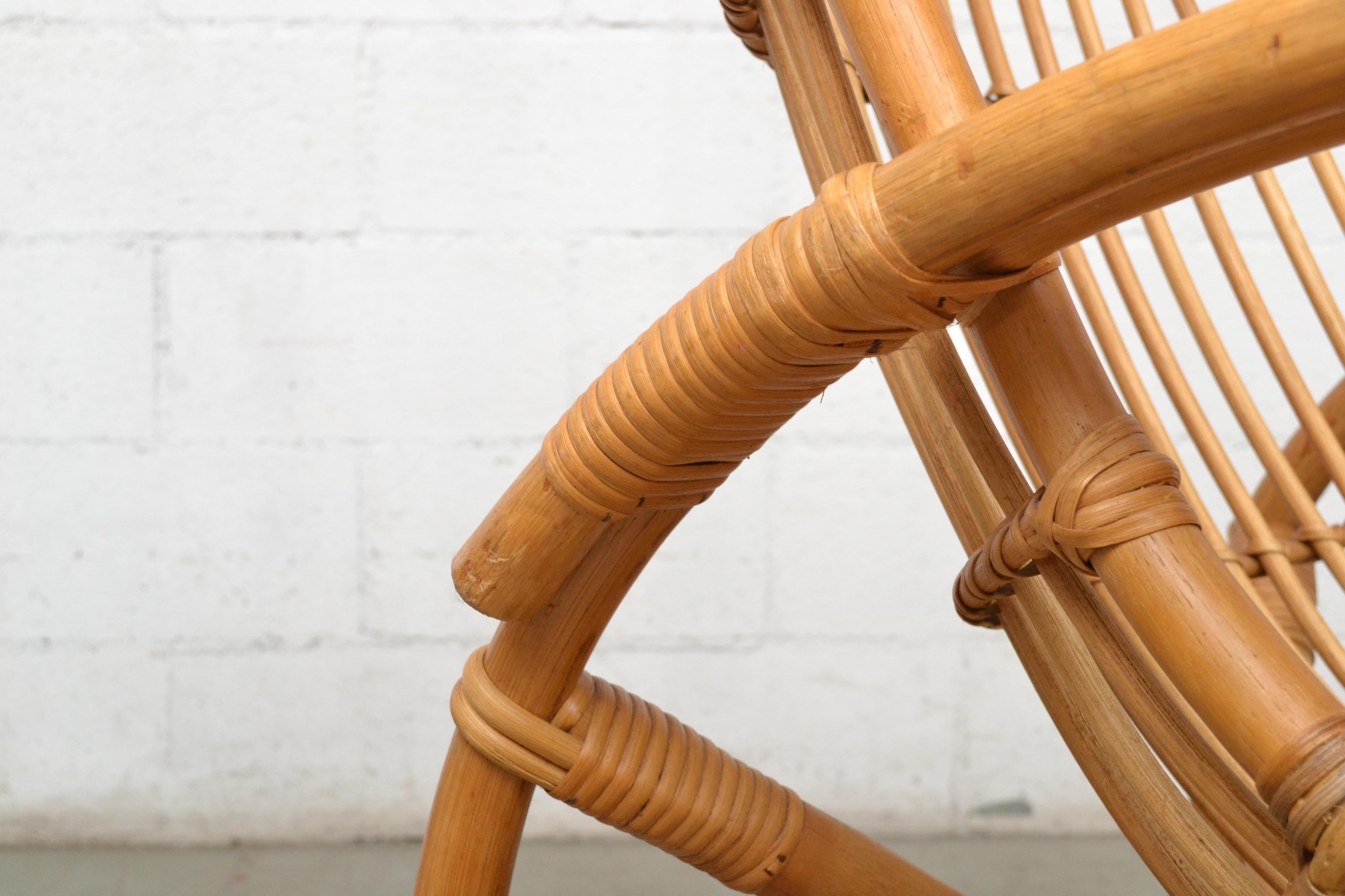 Mid-20th Century Franco Albini Style Bamboo Rocking Chair