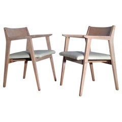 Fauteuils blanchis style Franco Albini