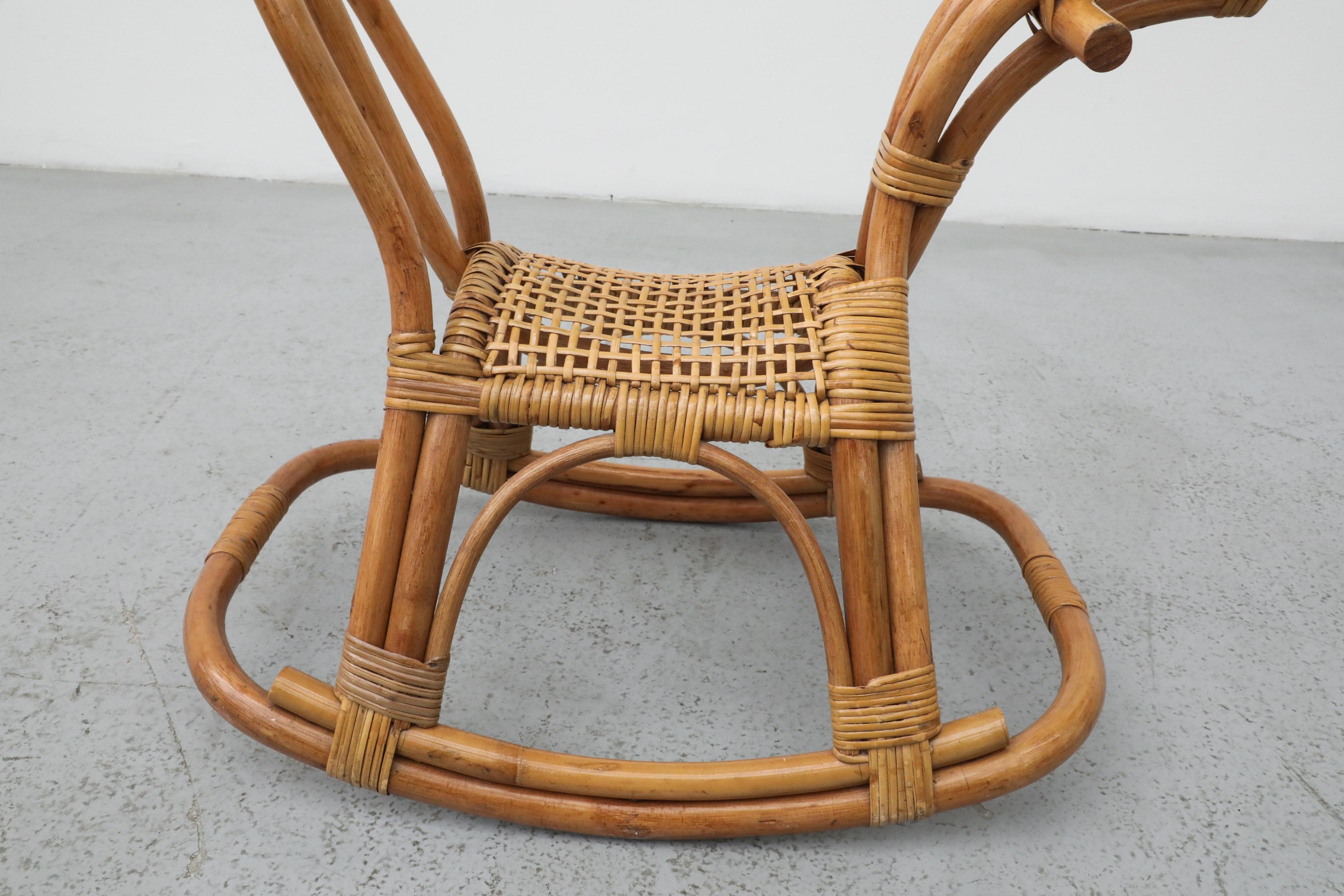 Franco Albini Style Children's Bamboo Rocking Horse For Sale 5