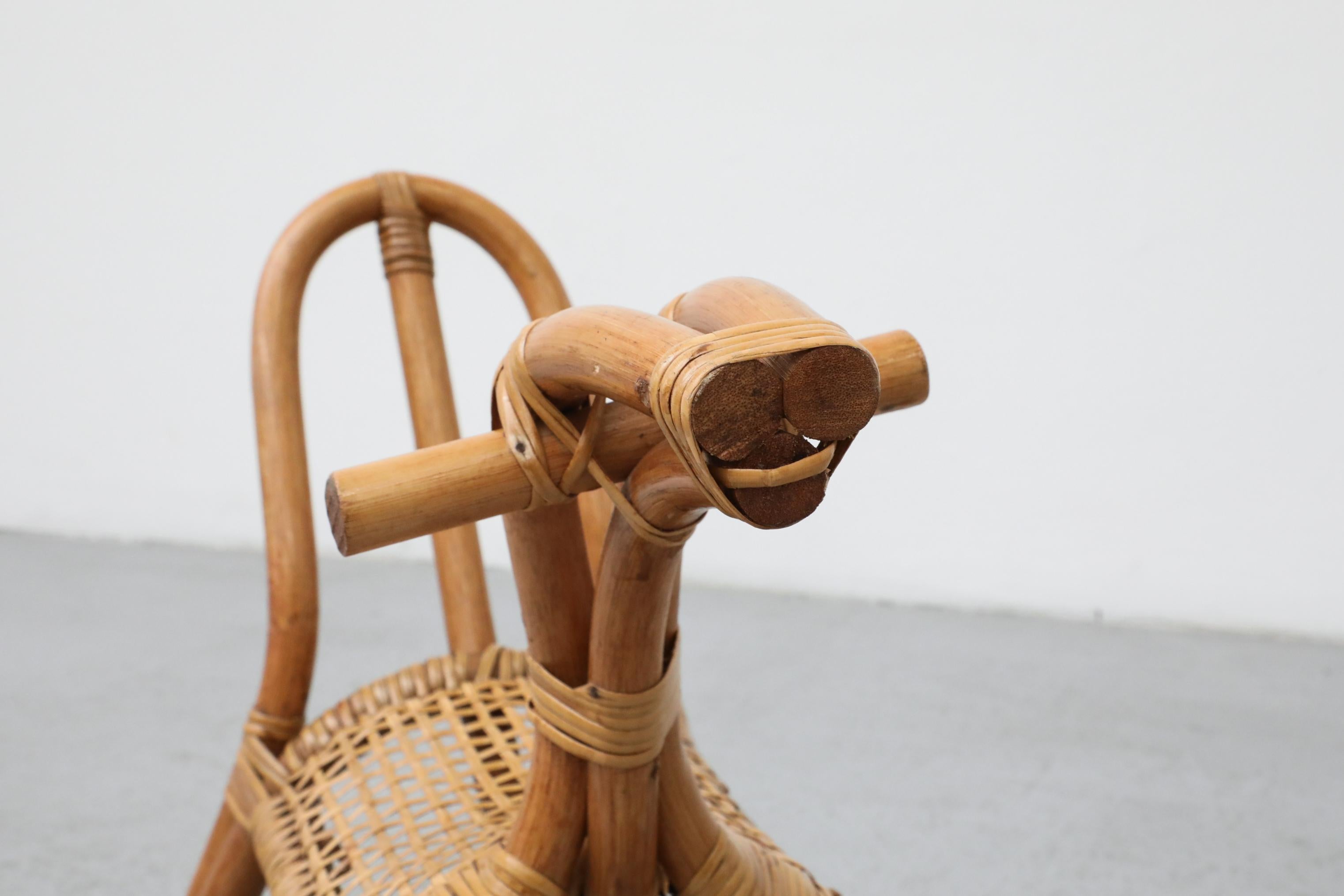 Franco Albini Style Children's Bamboo Rocking Horse For Sale 7