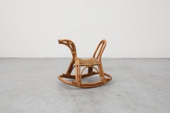 Franco Albini Style Children's Bamboo Rocking Horse