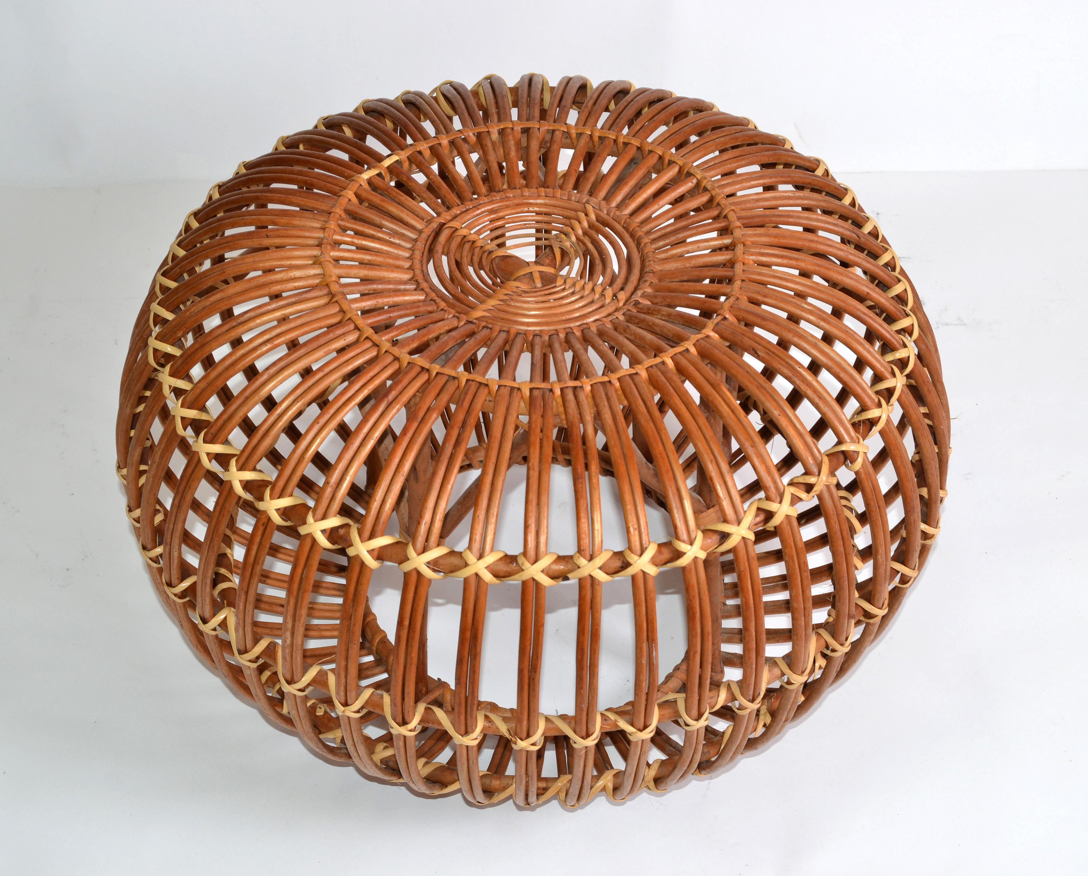 wicker pouf