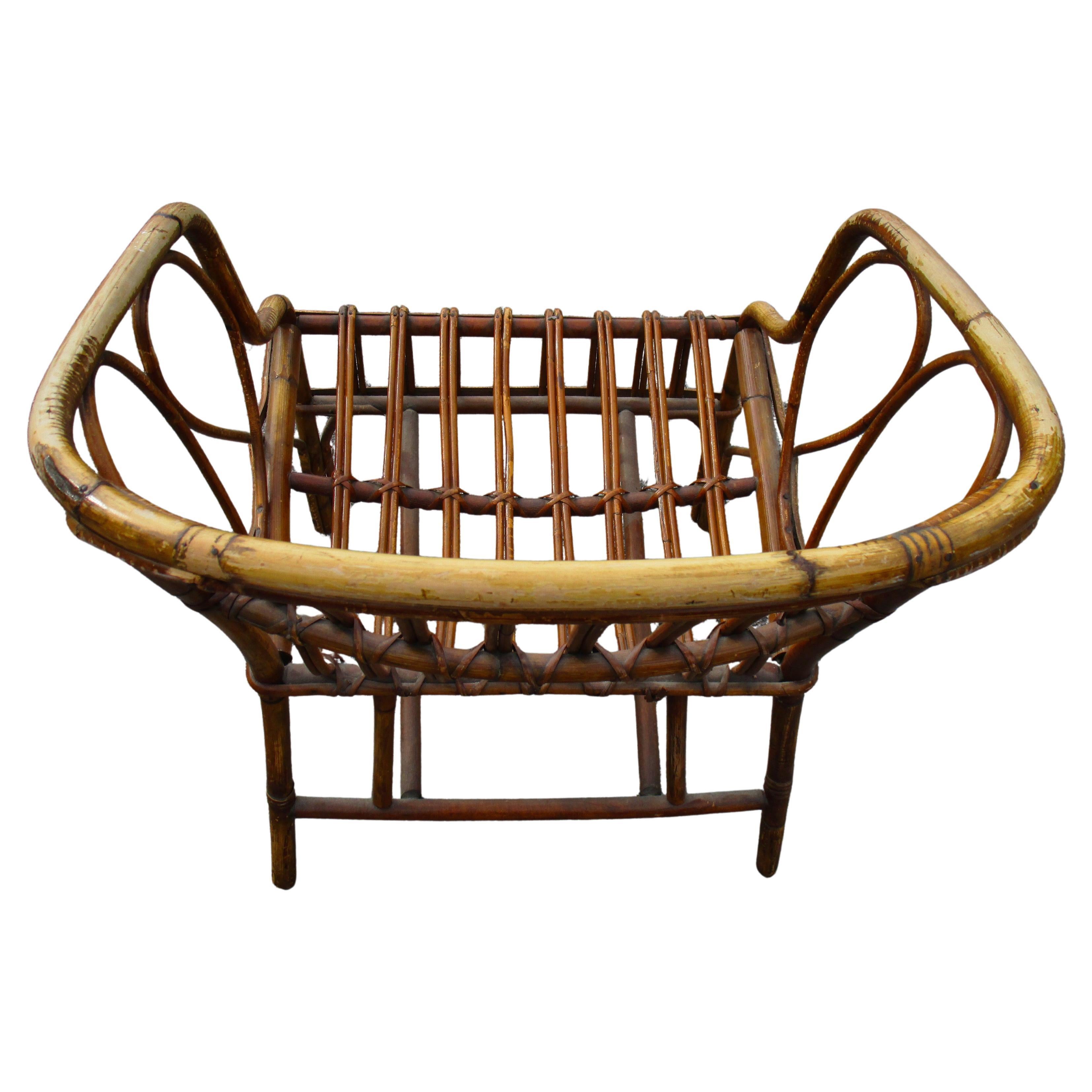 Poltrona in rattan in stile Franco Albini in vendita 5