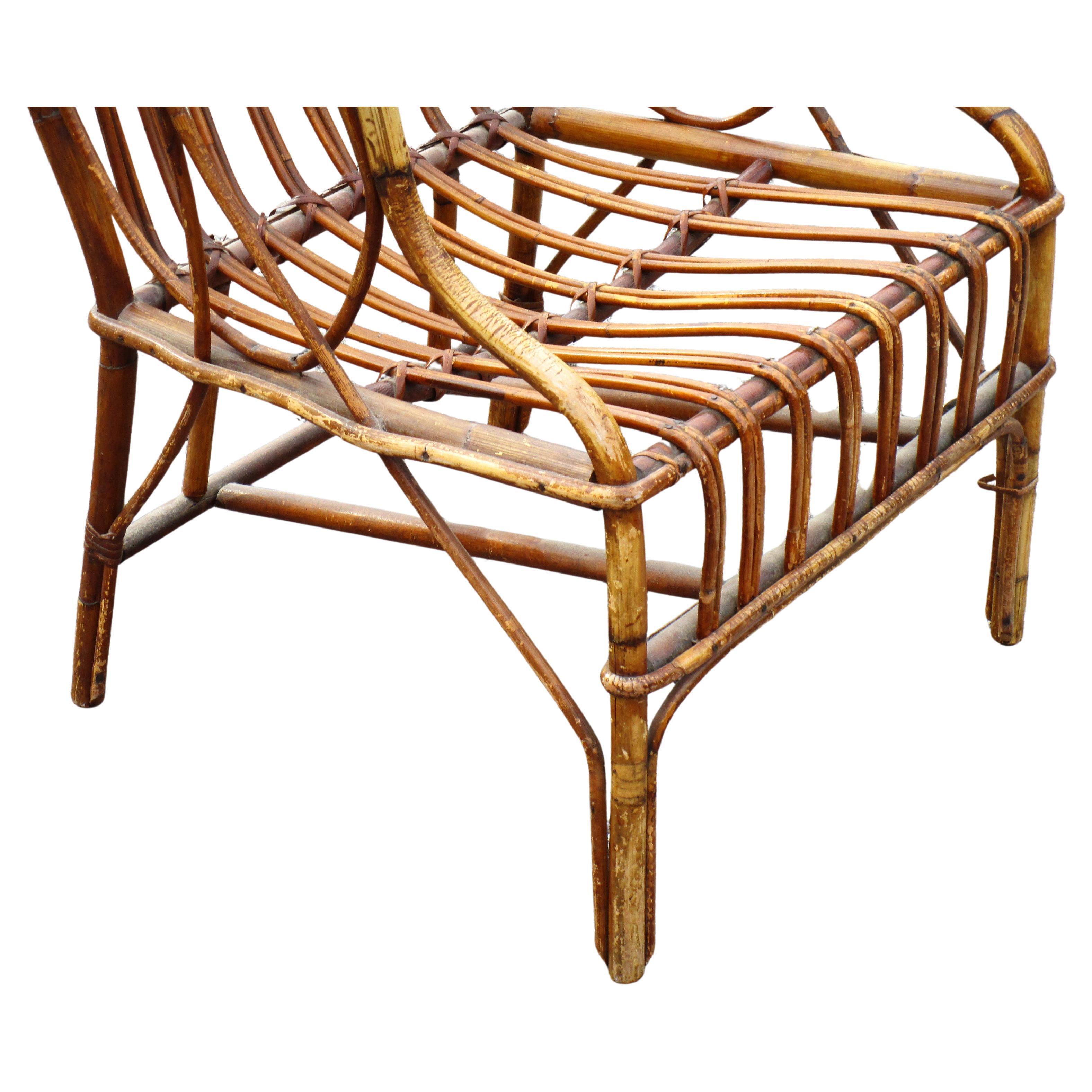 Poltrona in rattan in stile Franco Albini In condizioni buone in vendita a Rochester, NY